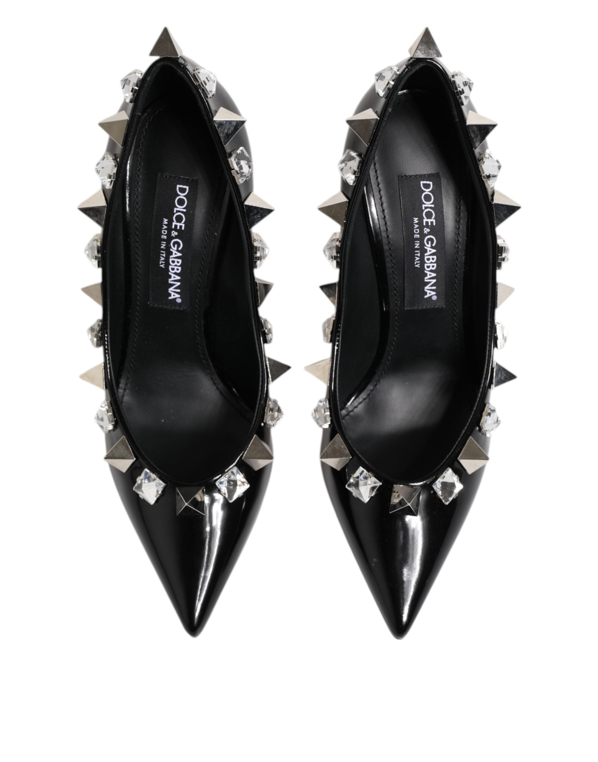 Dolce & Gabbana Schwarz Kristalle Nieten Stiletto Pumps Schuhe-4
