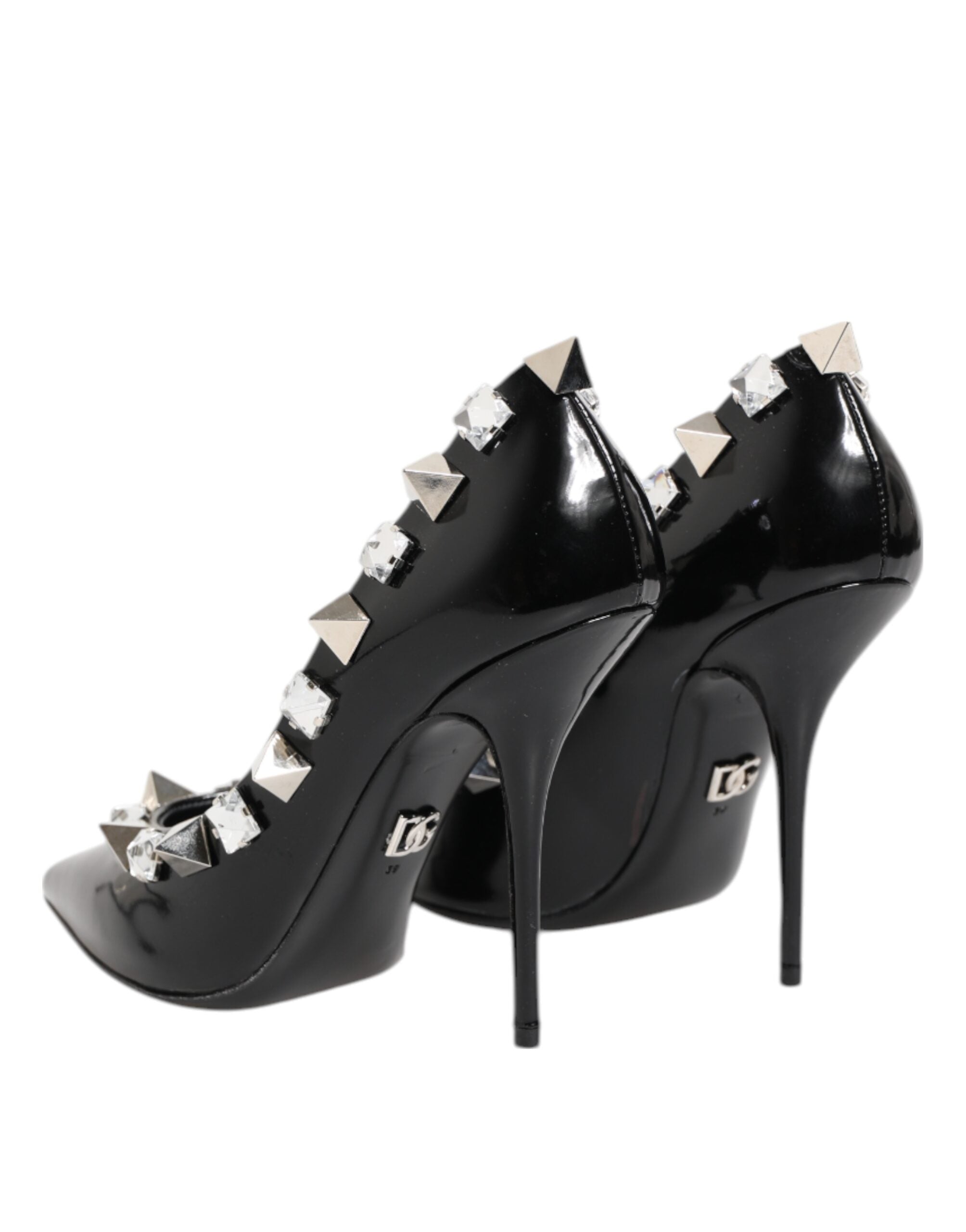 Dolce & Gabbana Schwarz Kristalle Nieten Stiletto Pumps Schuhe-6