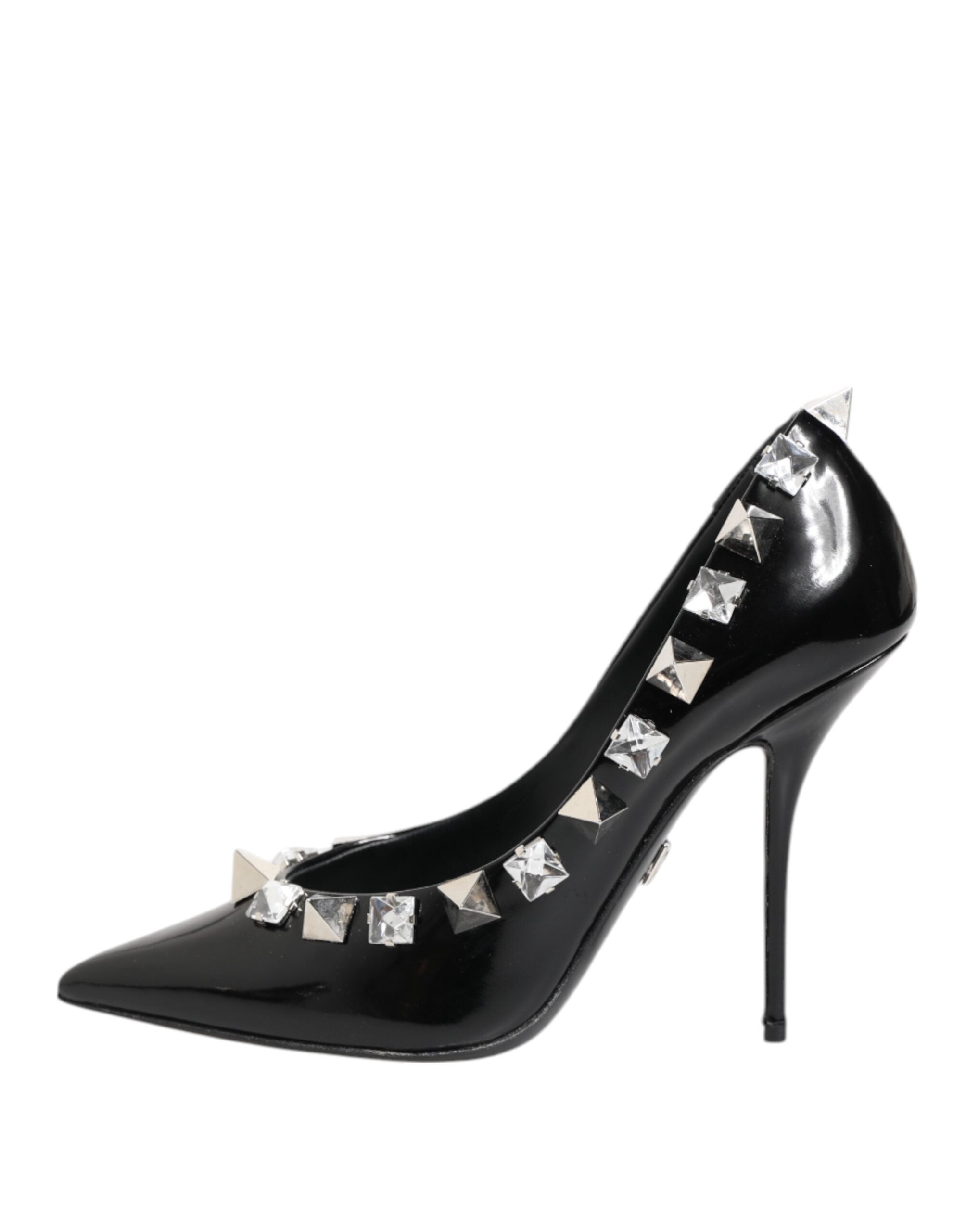 Dolce & Gabbana Schwarz Kristalle Nieten Stiletto Pumps Schuhe-7