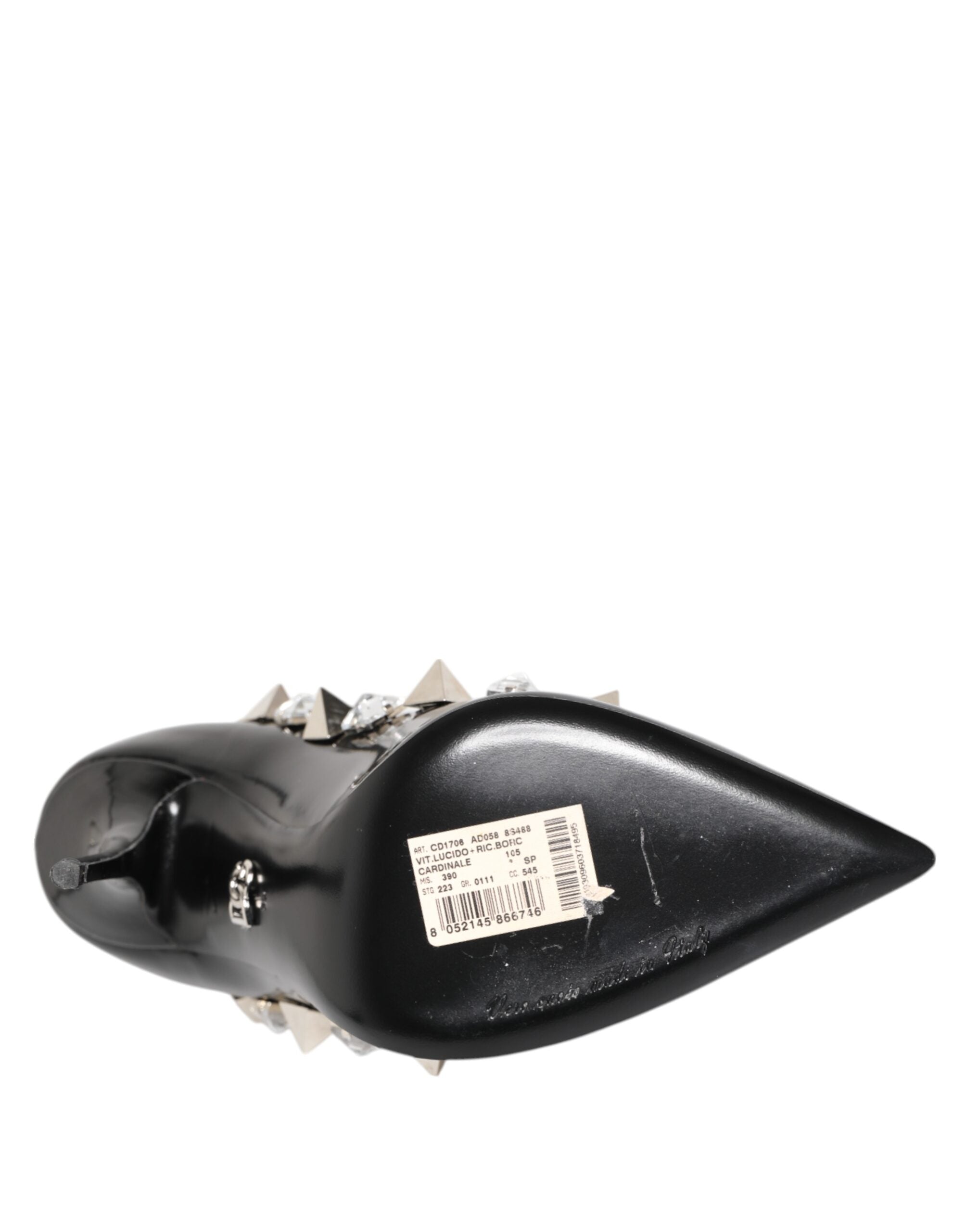 Dolce & Gabbana Schwarz Kristalle Nieten Stiletto Pumps Schuhe-8