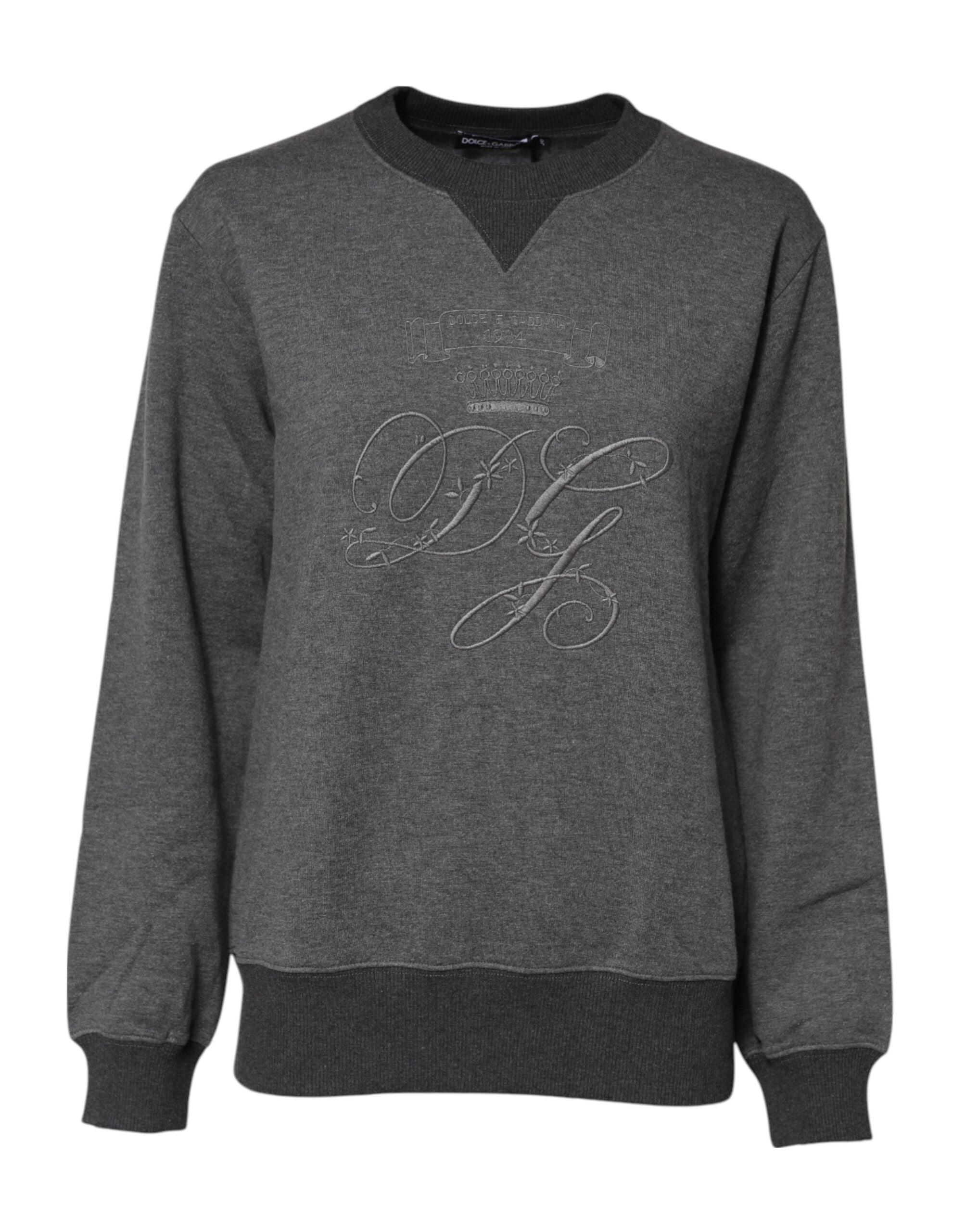 Dolce & Gabbana Grauer DG Logo-Pullover mit Stickerei-1