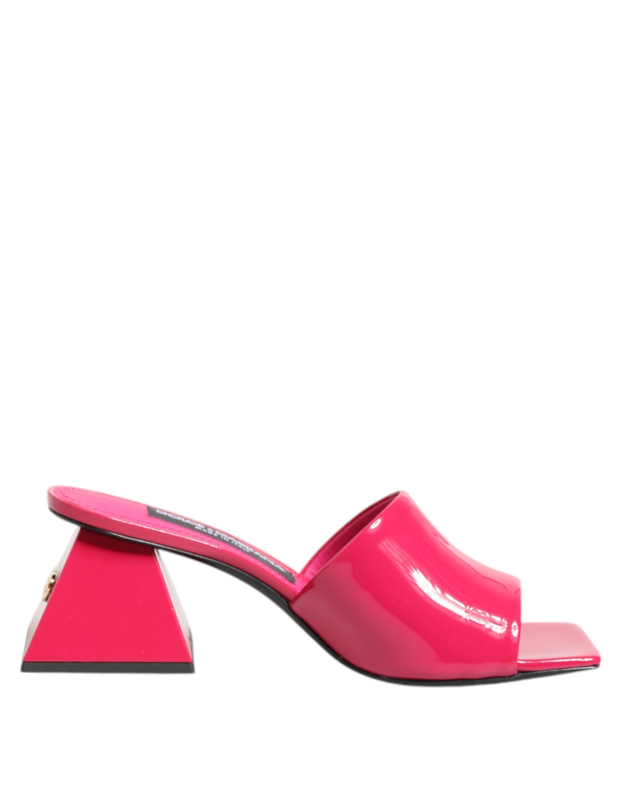 Sandalias tipo mules con tacón de bloque y punta abierta en color rosa de Dolce & Gabbana-2
