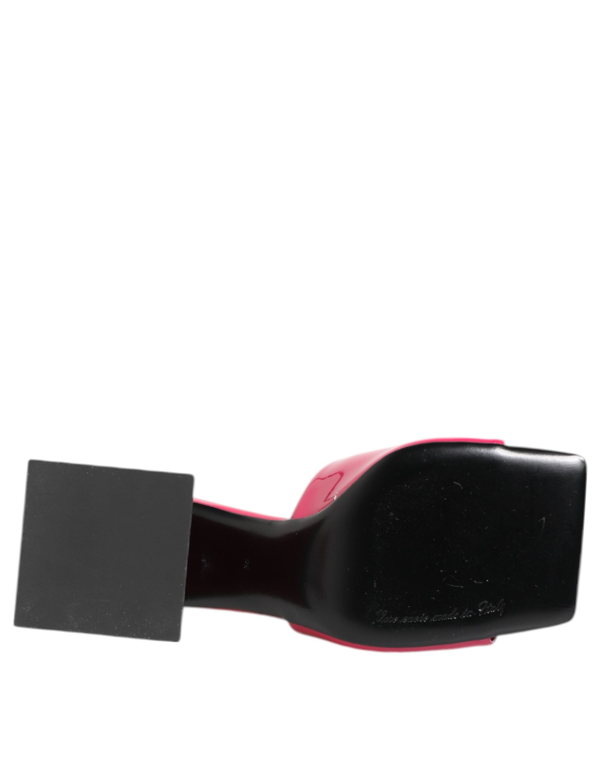 Sandalias tipo mules con tacón de bloque y punta abierta en color rosa de Dolce & Gabbana-8