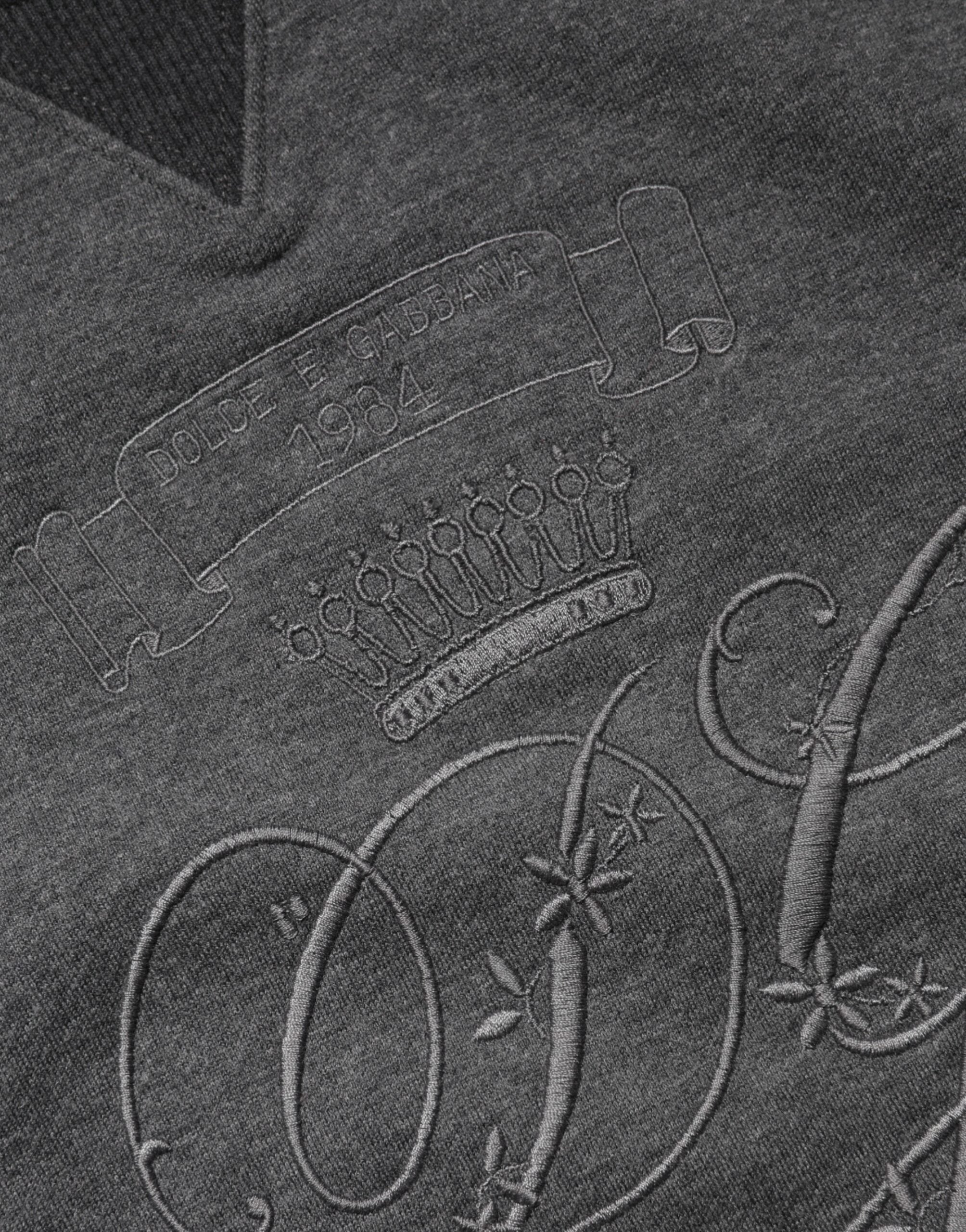 Dolce & Gabbana Grauer DG Logo-Pullover mit Stickerei-5