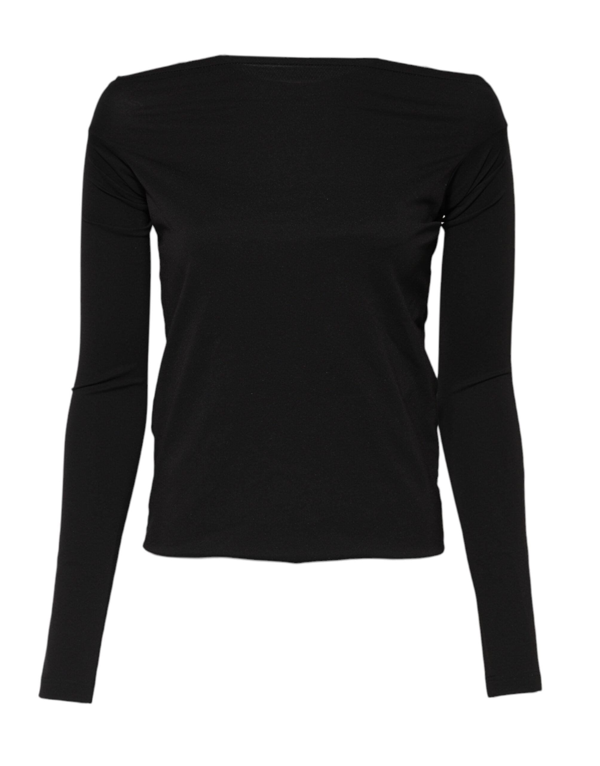 Dolce & Gabbana black wool sweater with round neck and shrug-1