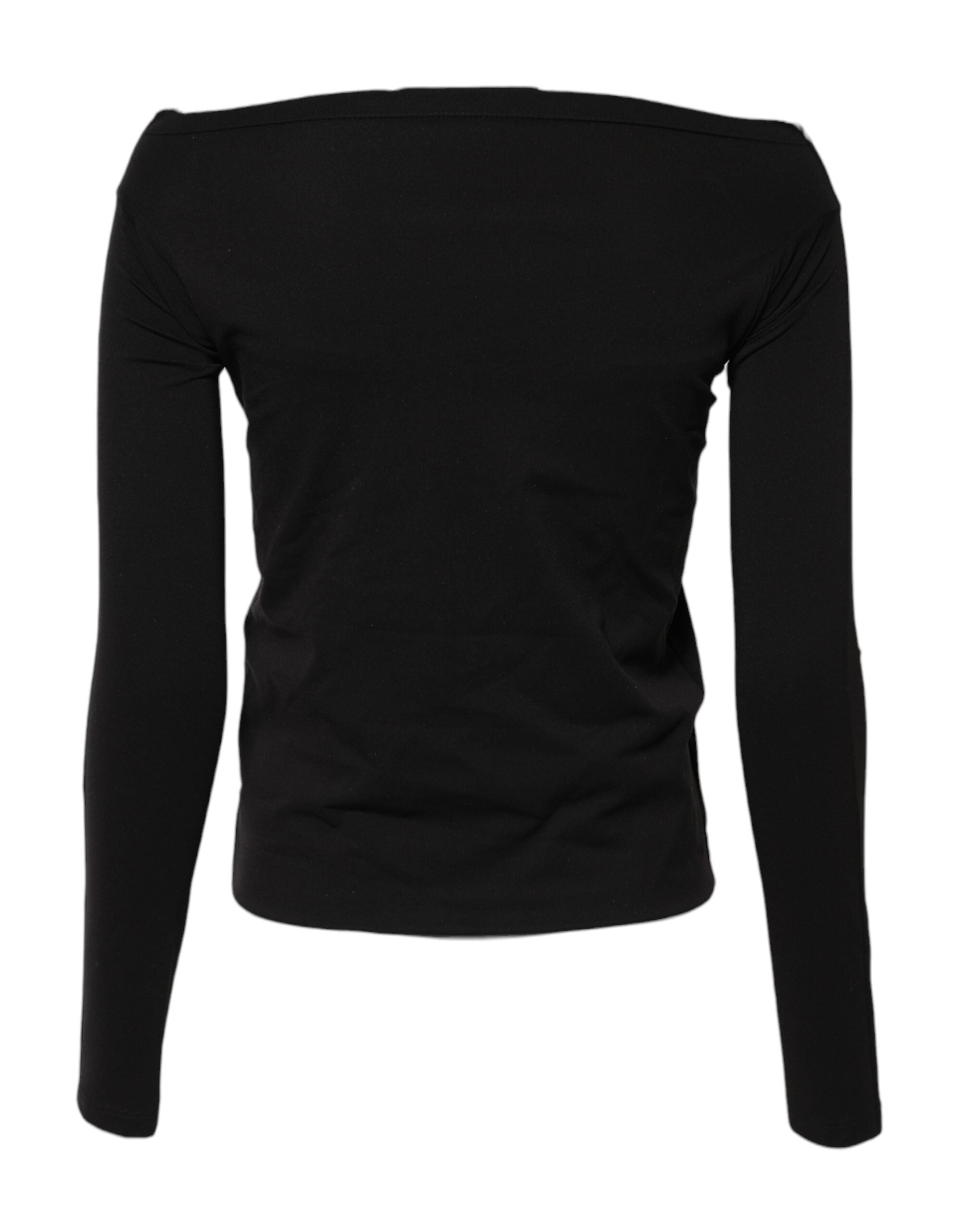 Dolce & Gabbana black wool sweater with round neck and shrug-3