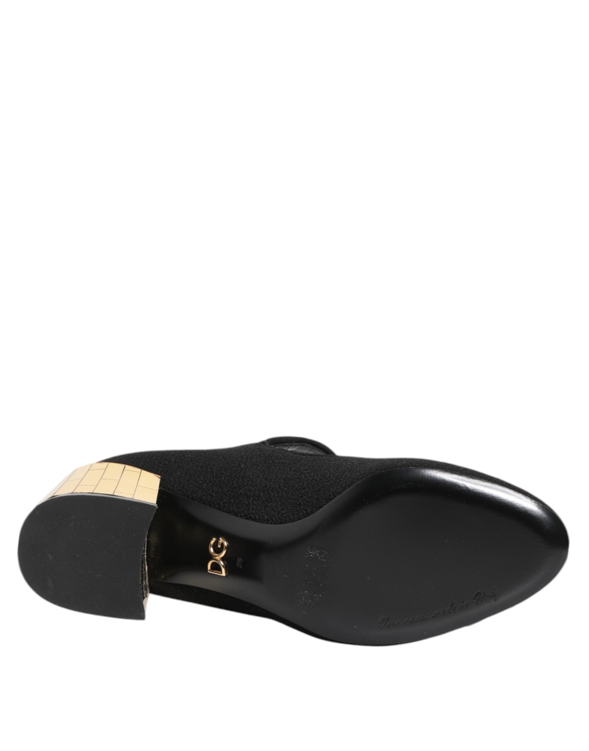Dolce & Gabbana Black Flower Crystal Embellished Mary Jane Shoes-8
