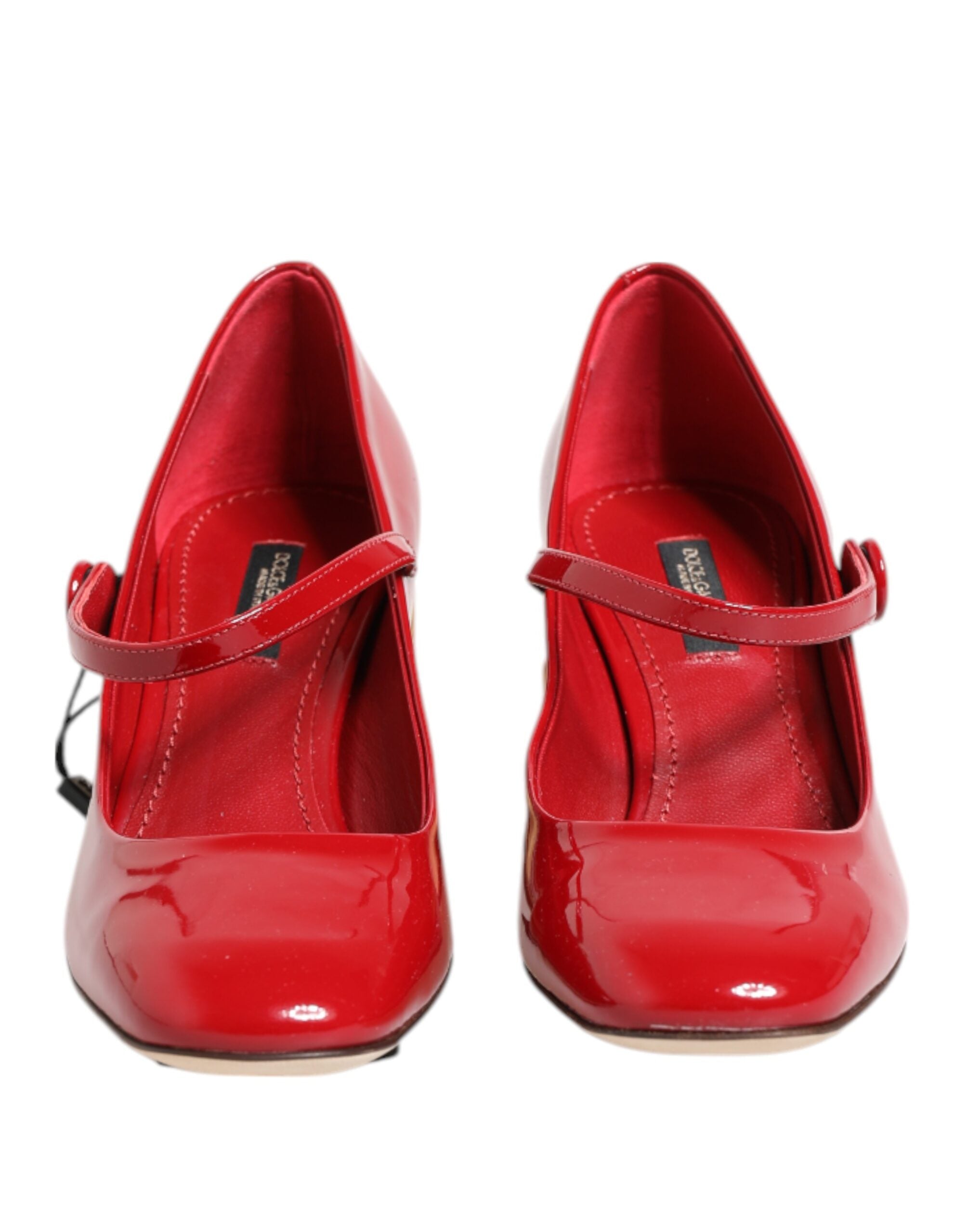 Sandalias de tacón con logotipo DG de cuero rojo de Dolce & Gabbana-3