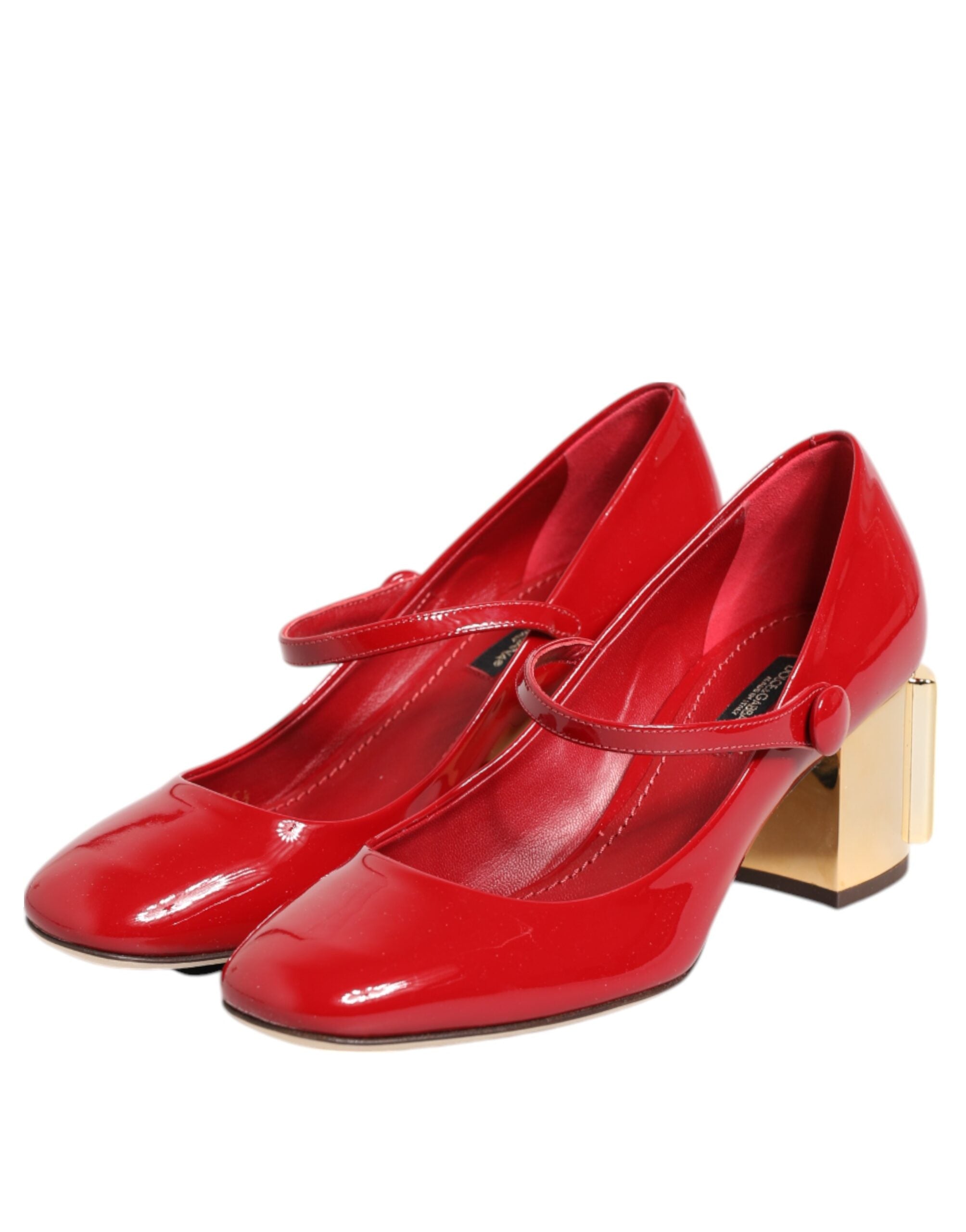 Sandalias de tacón con logotipo DG de cuero rojo de Dolce & Gabbana-5