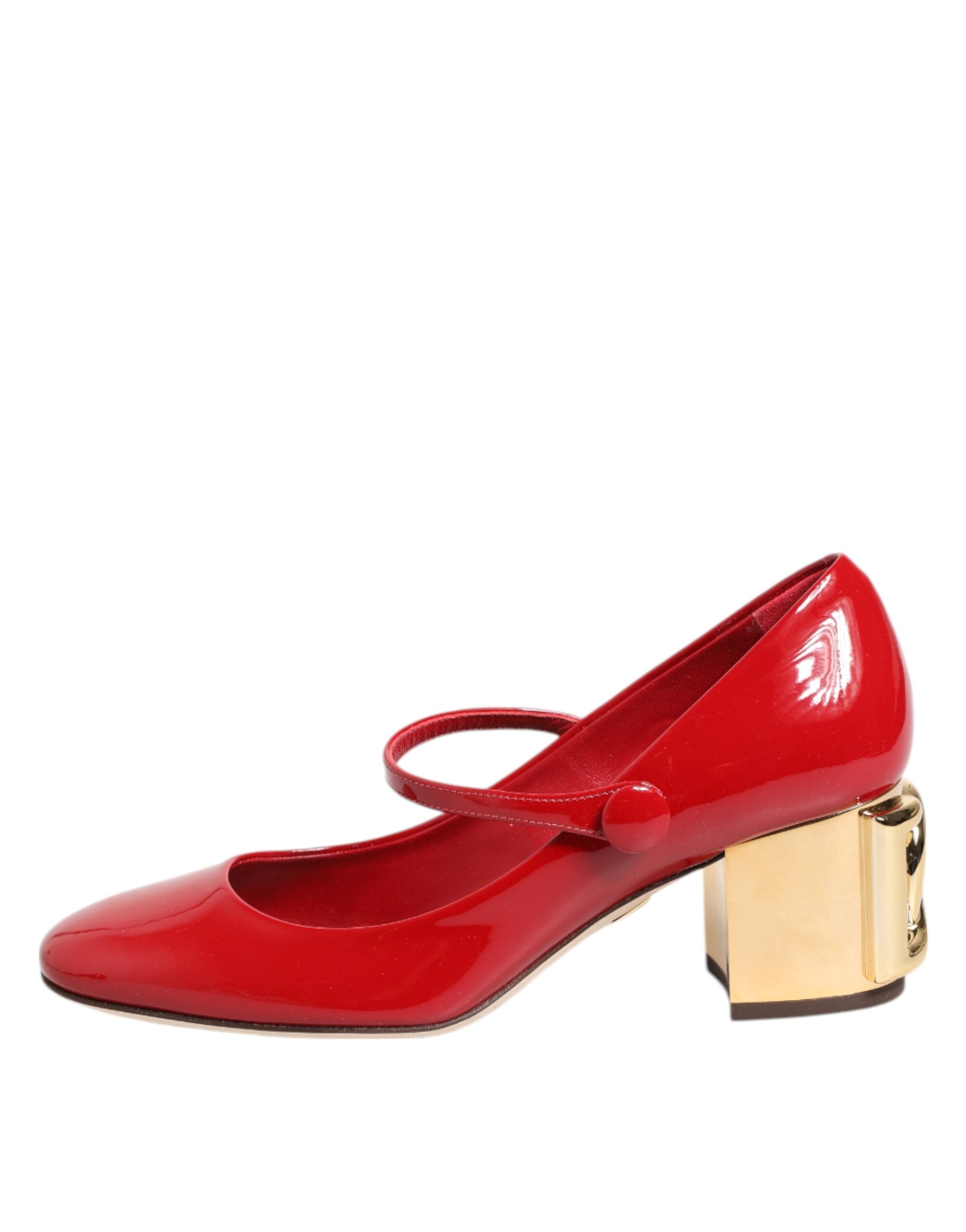 Sandalias de tacón con logotipo DG de cuero rojo de Dolce & Gabbana-7
