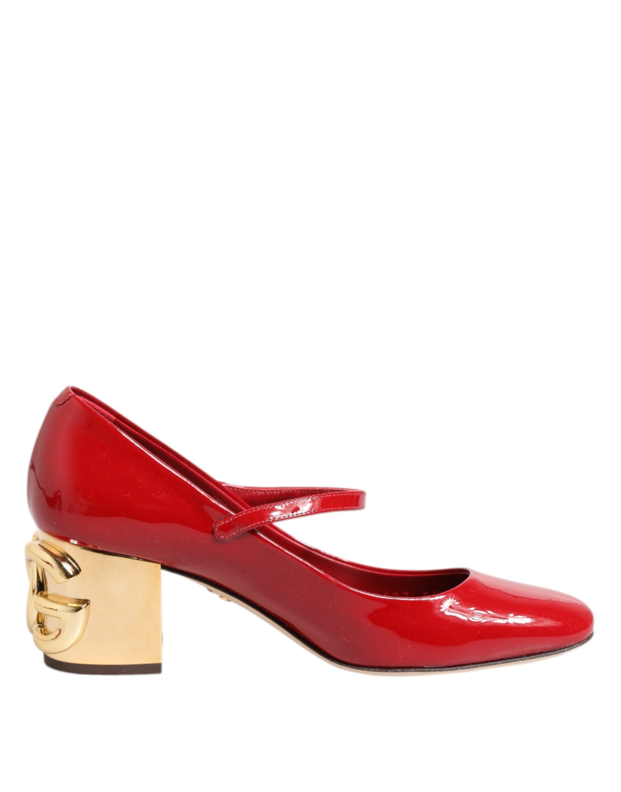 Sandalias de tacón con logotipo DG de cuero rojo de Dolce & Gabbana-2