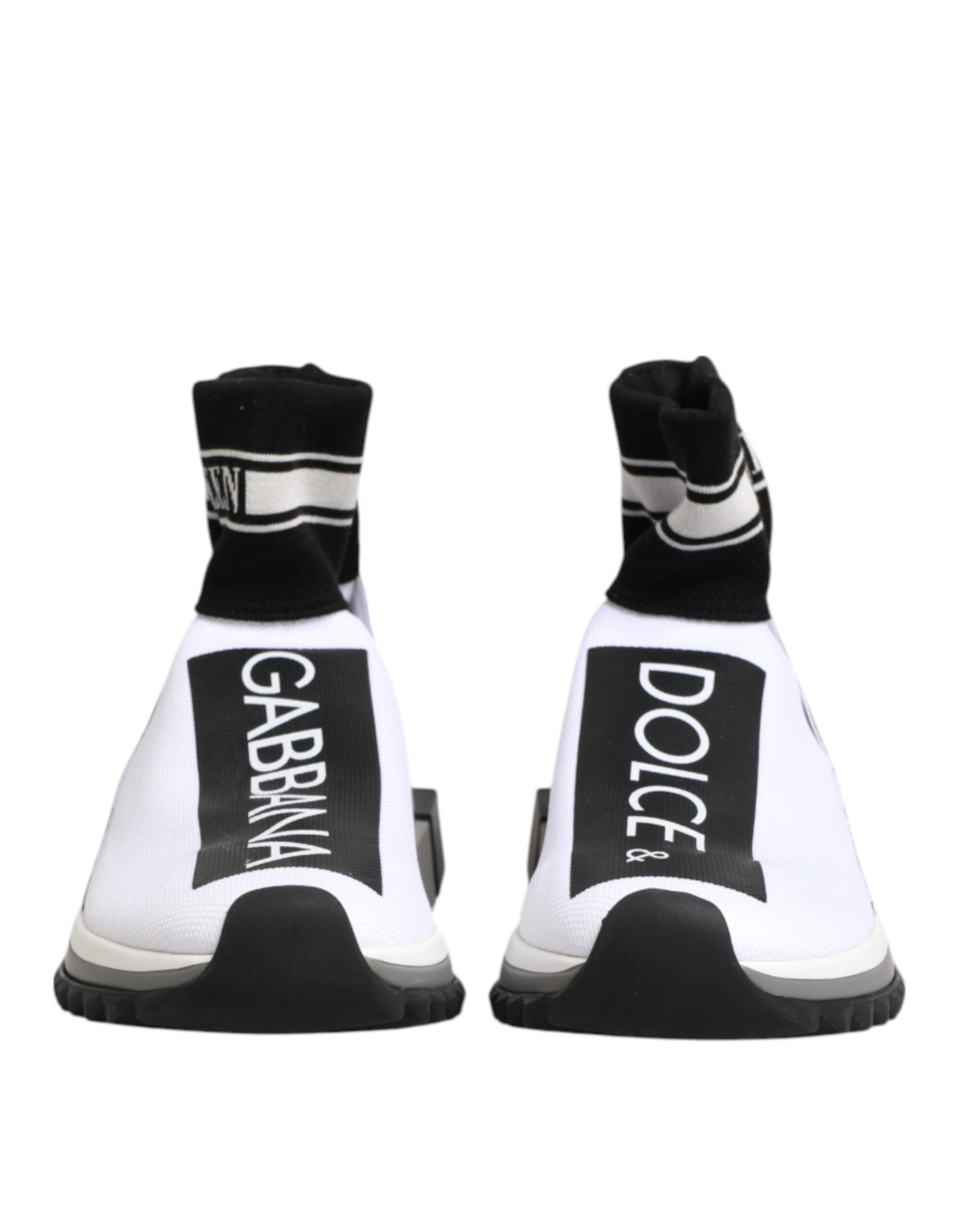Zapatillas deportivas con calcetines Sorrento blancos y negros de Dolce & Gabbana-3