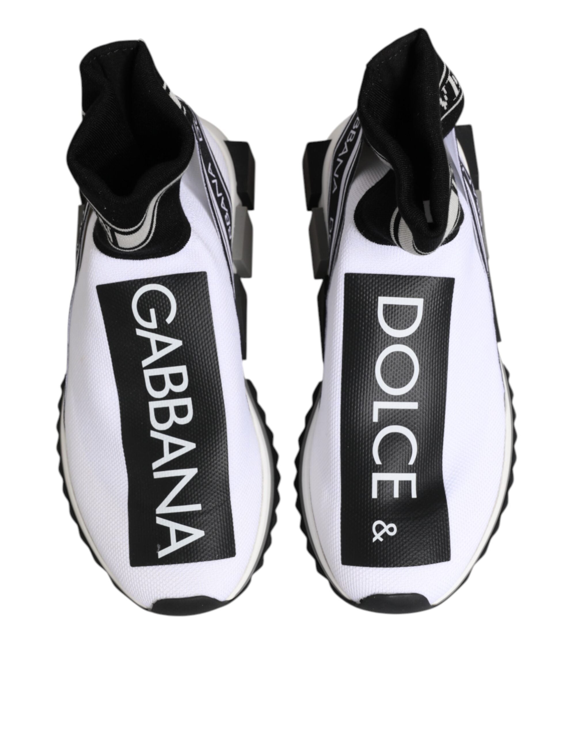 Zapatillas deportivas con calcetines Sorrento blancos y negros de Dolce & Gabbana-4