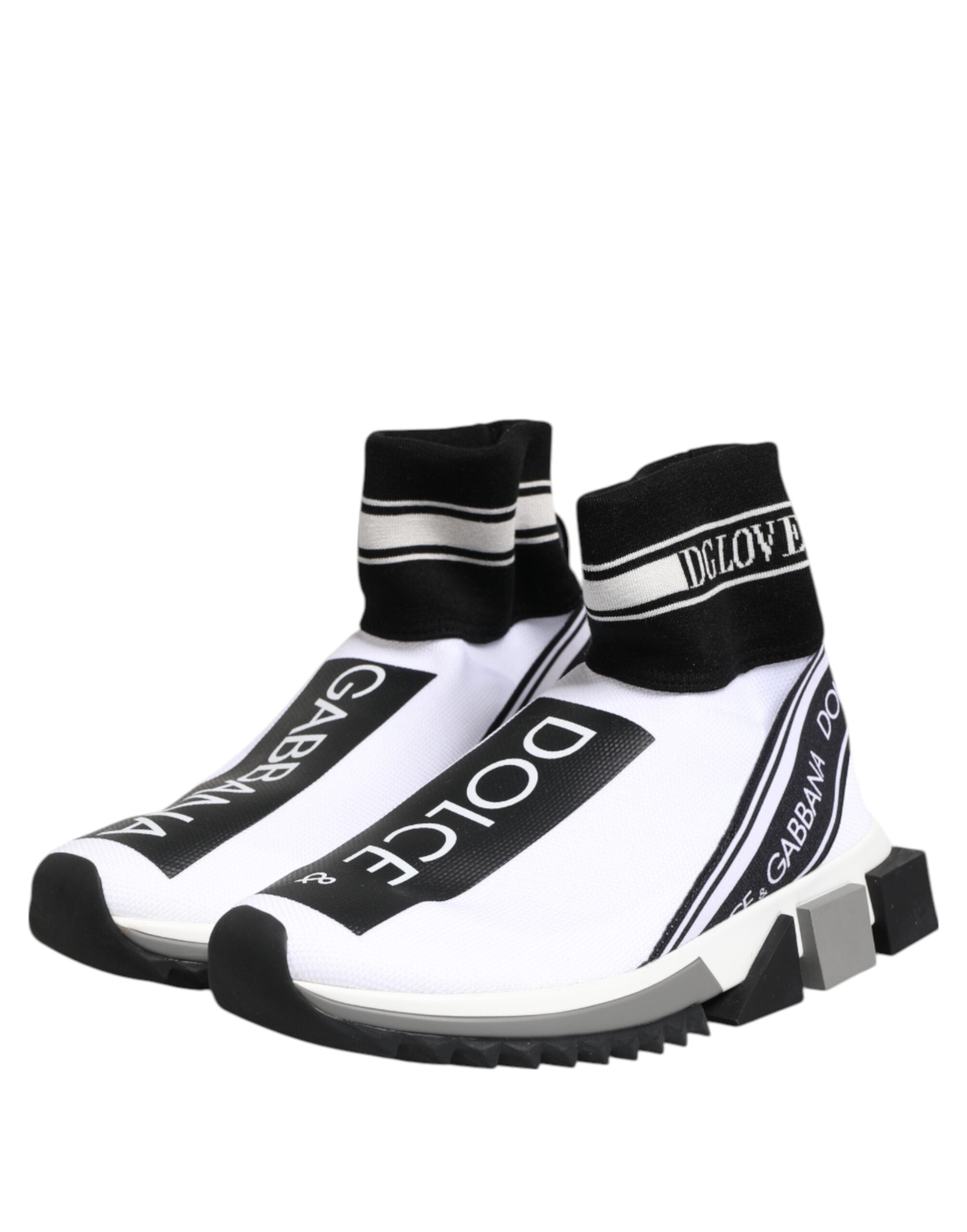 Zapatillas deportivas con calcetines Sorrento blancos y negros de Dolce & Gabbana-5