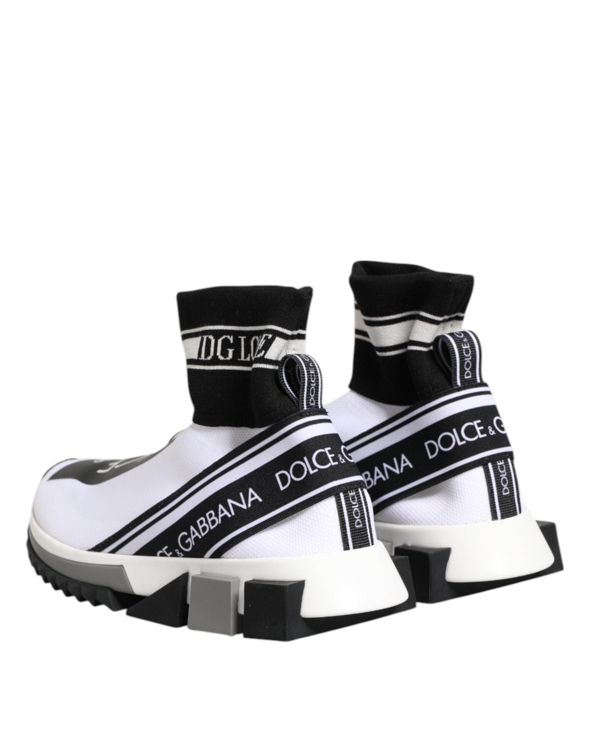 Zapatillas deportivas con calcetines Sorrento blancos y negros de Dolce & Gabbana-6
