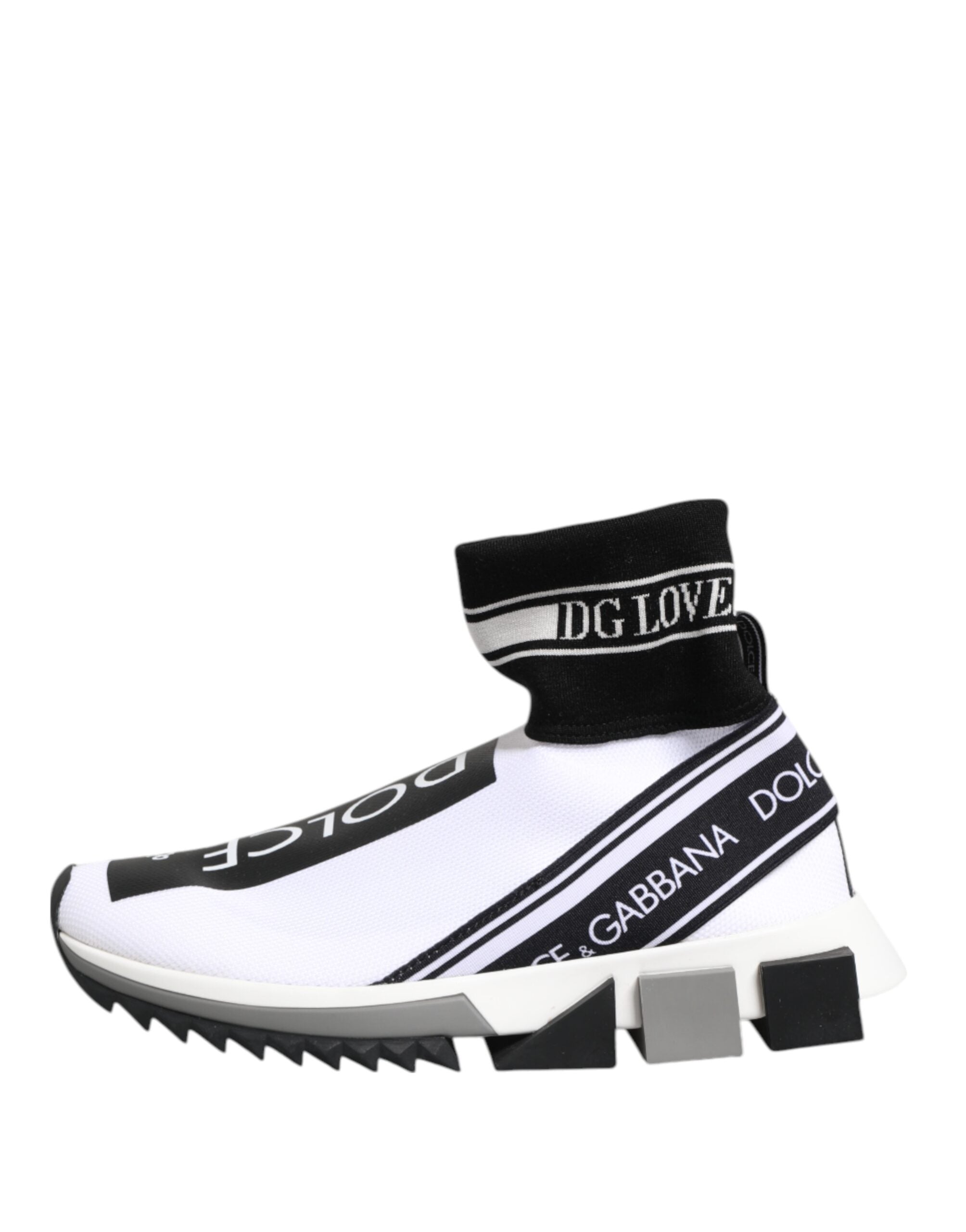 Zapatillas deportivas con calcetines Sorrento blancos y negros de Dolce & Gabbana-7