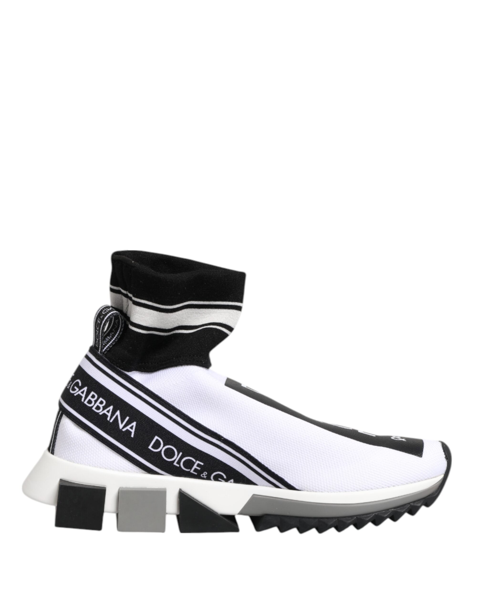 Zapatillas deportivas con calcetines Sorrento blancos y negros de Dolce & Gabbana-1