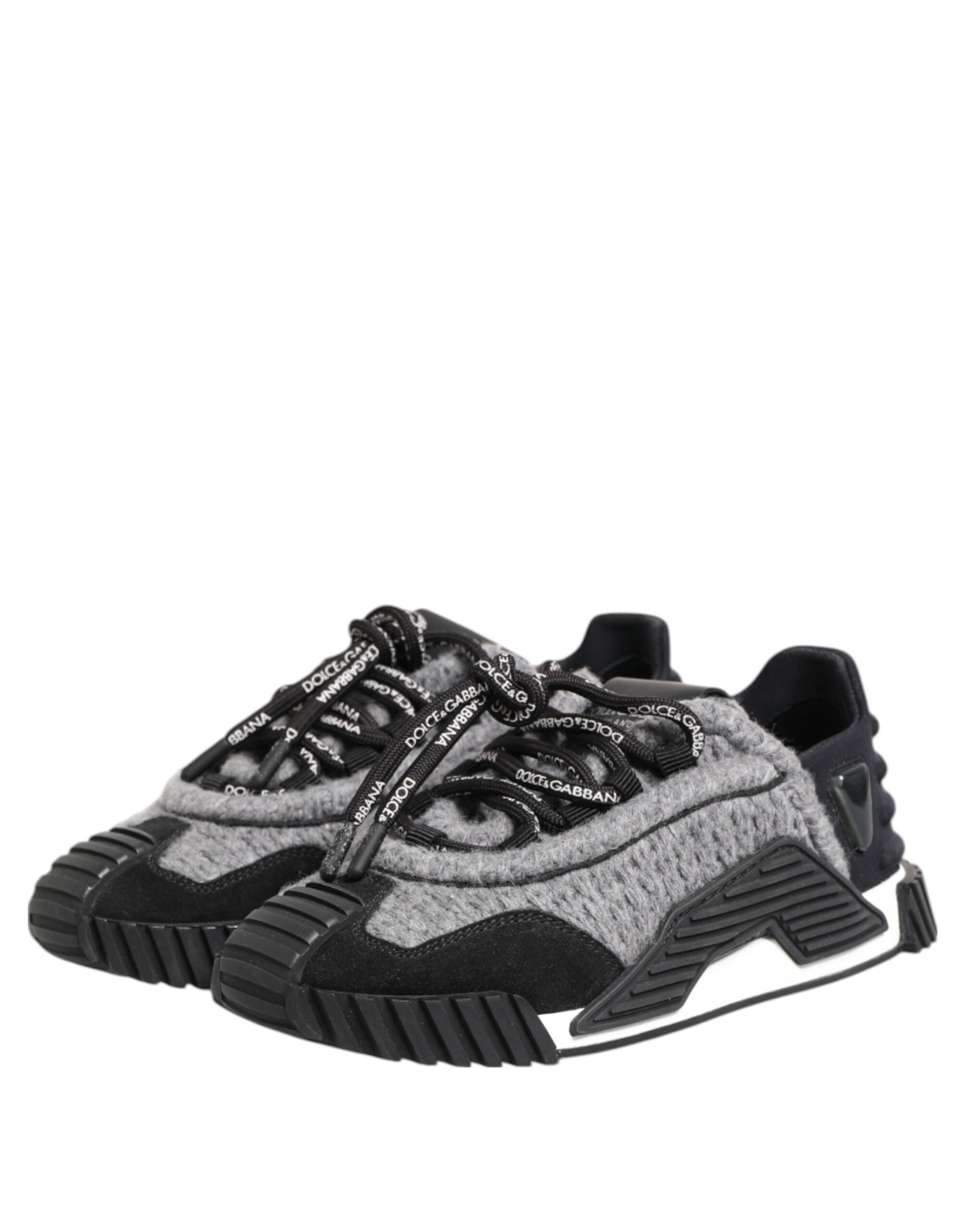 Dolce & Gabbana Schwarz Grau NS1 Low Top Turnschuhe Schuhe-5