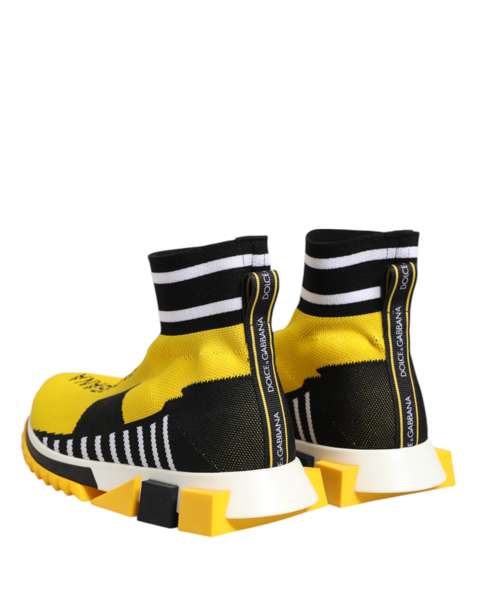 Dolce & Gabbana Yellow Black Sorrento Socks Sneakers Shoes-6
