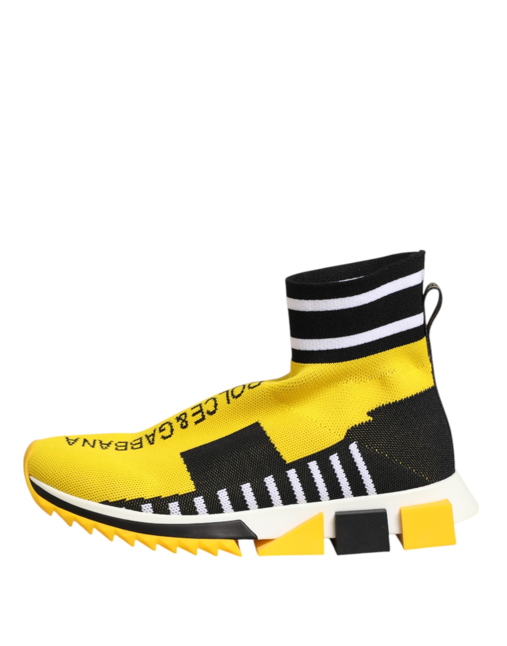 Dolce & Gabbana Yellow Black Sorrento Socks Sneakers Shoes-7