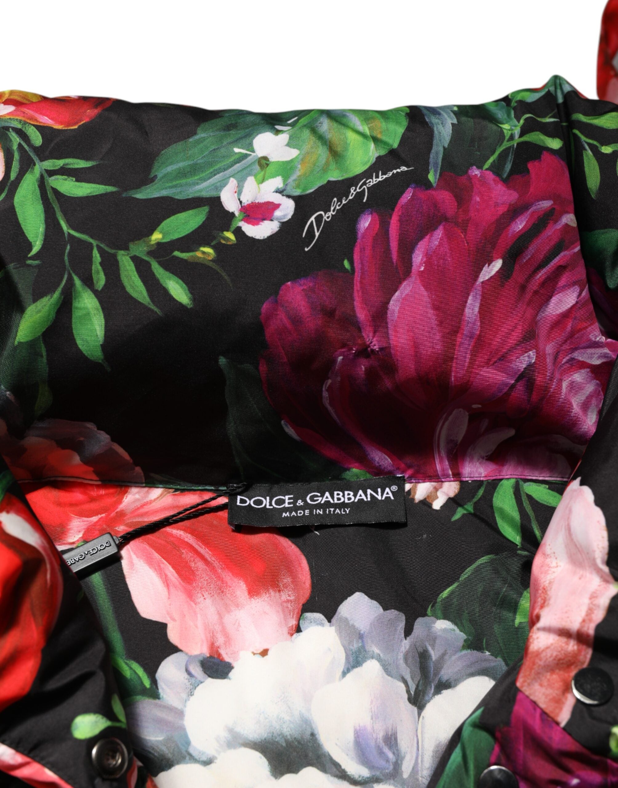 Dolce & Gabbana Multicolor Floral Hooded Coat Jacket-7