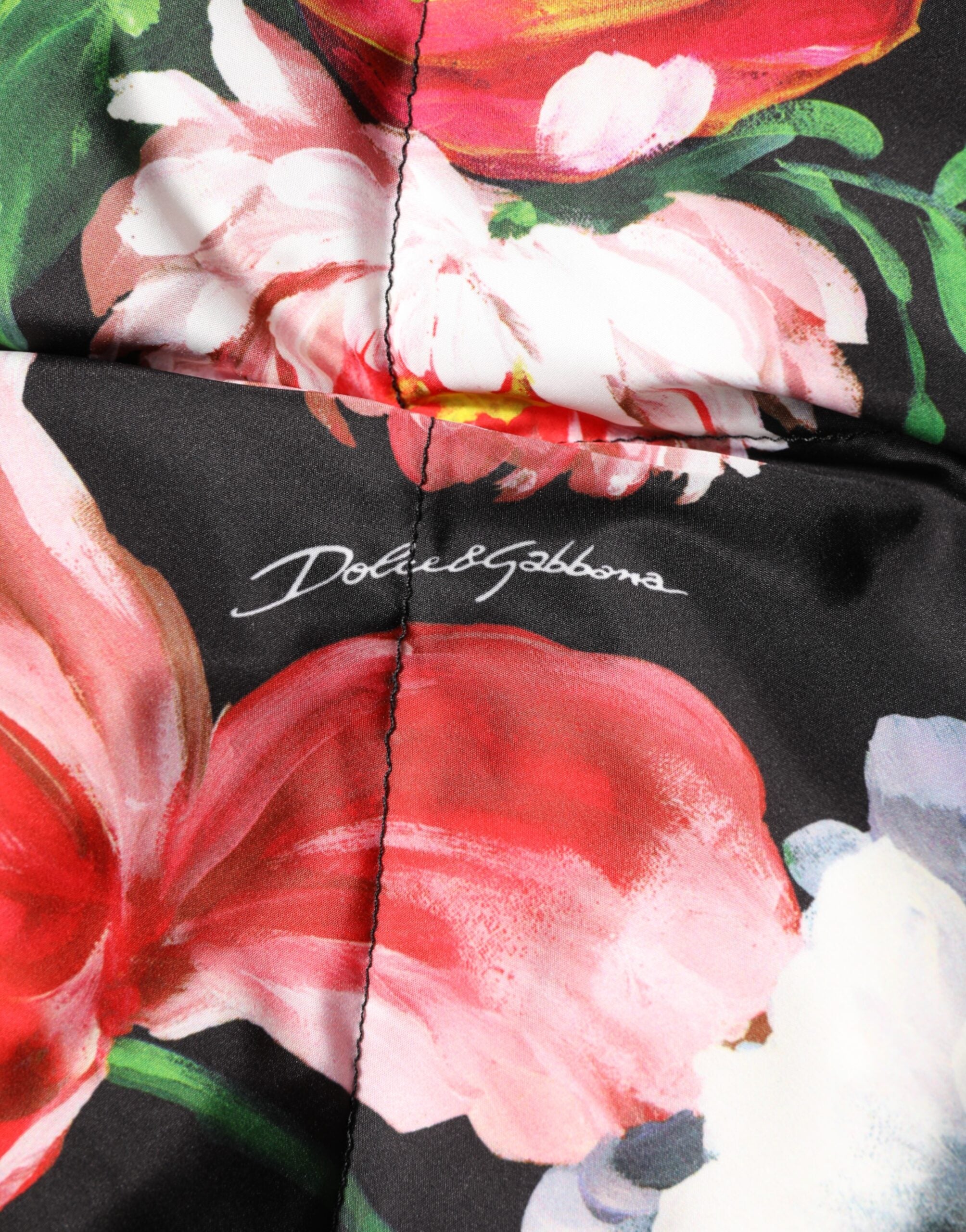 Dolce & Gabbana Multicolor Floral Hooded Coat Jacket-8