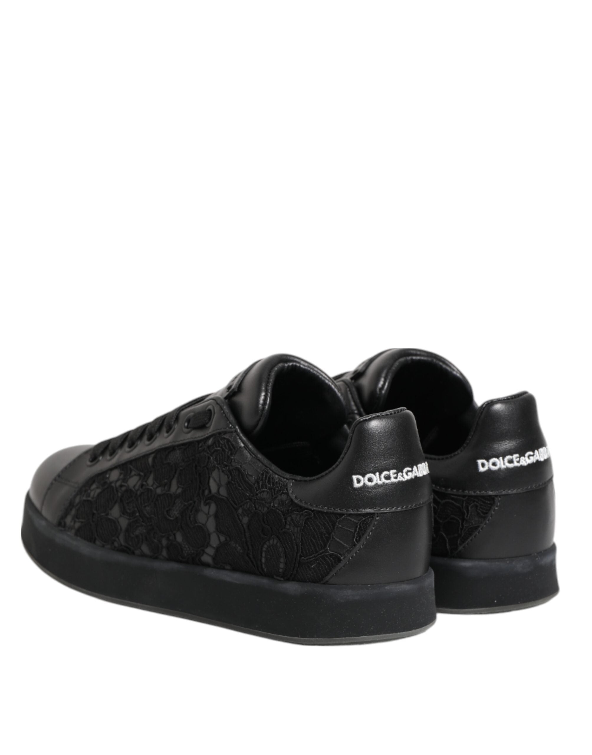 Zapatillas bajas con encaje floral negro de Dolce & Gabbana-6