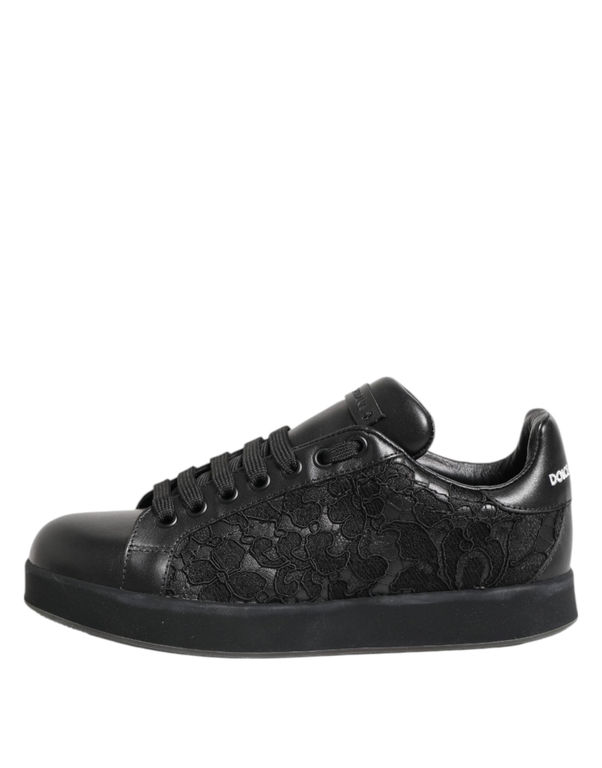 Zapatillas bajas con encaje floral negro de Dolce & Gabbana-7