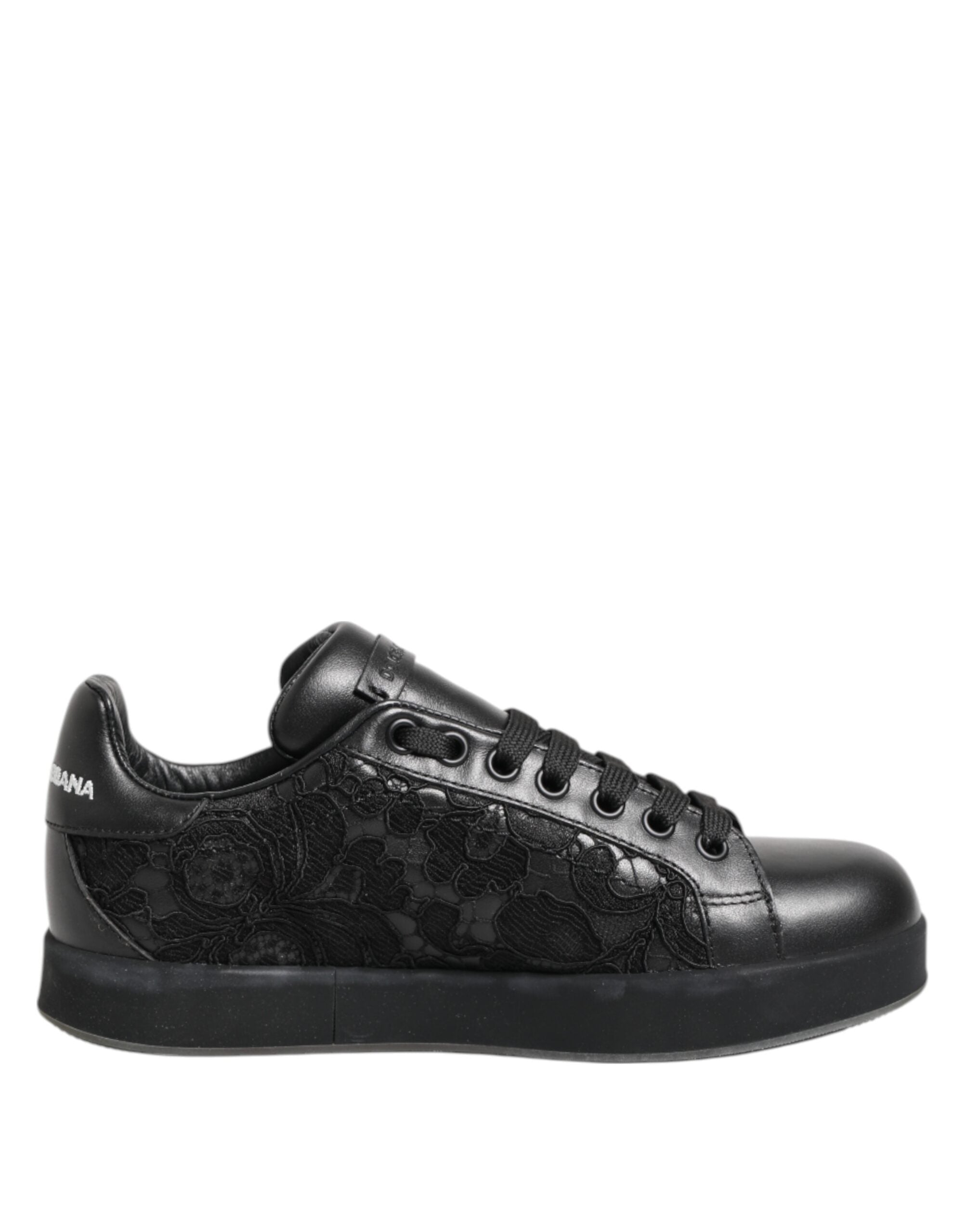 Zapatillas bajas con encaje floral negro de Dolce & Gabbana-2