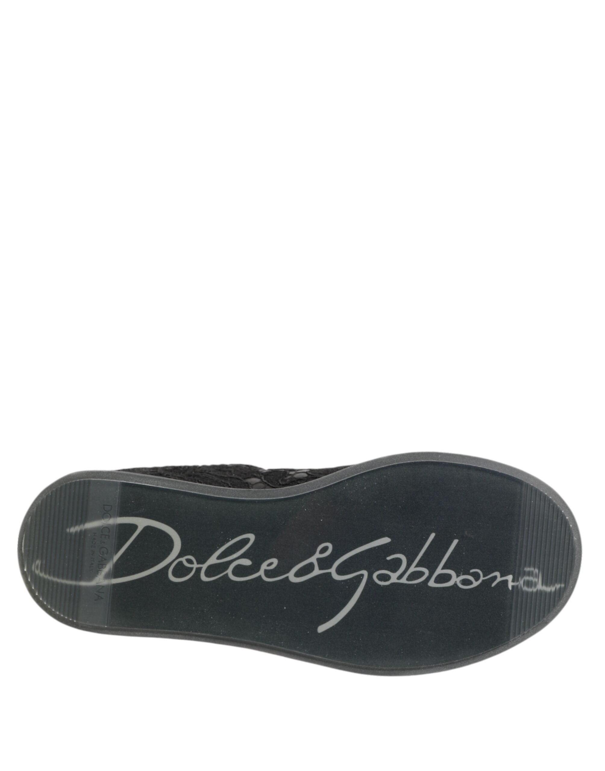 Zapatillas bajas con encaje floral negro de Dolce & Gabbana-8