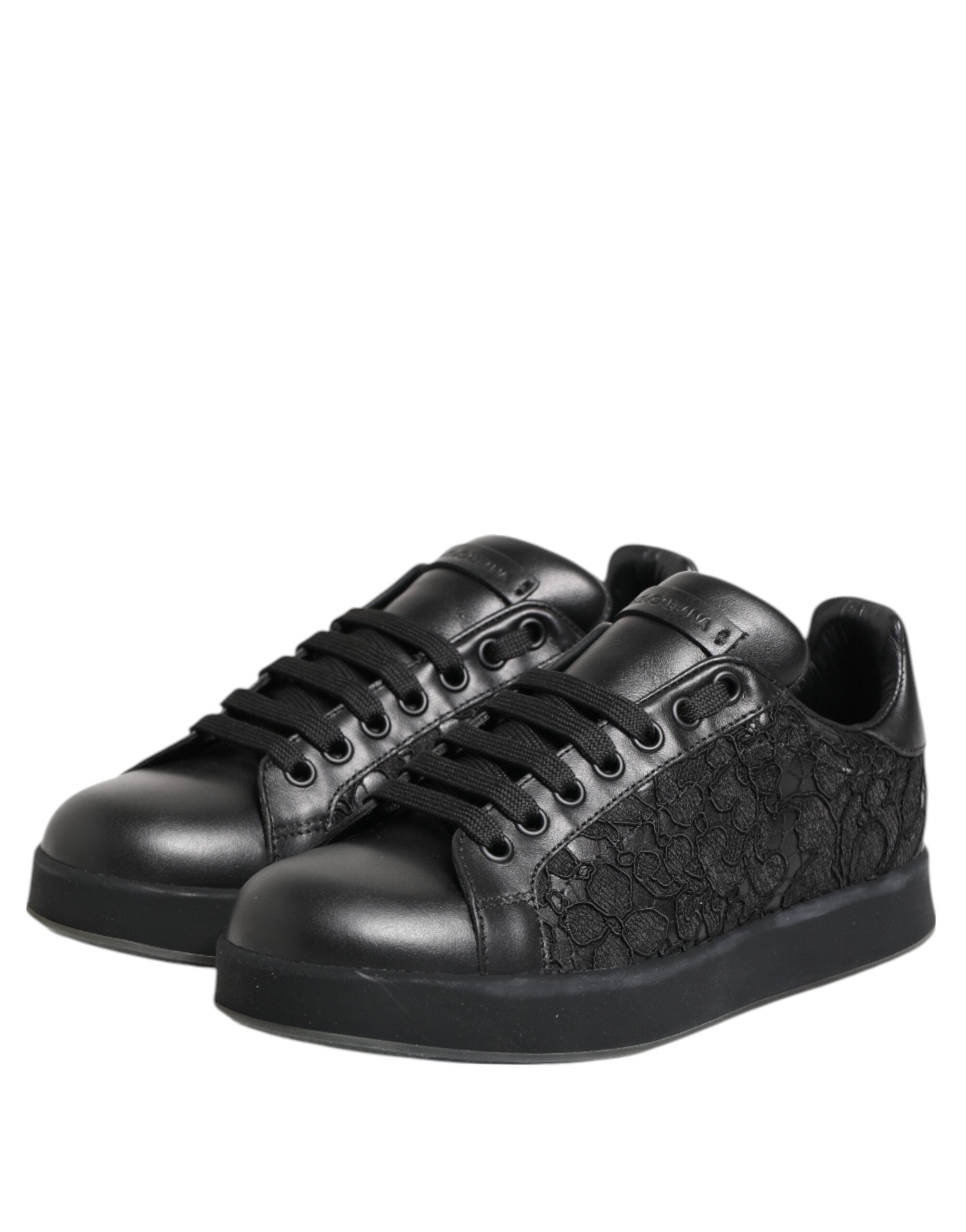 Zapatillas bajas con encaje floral negro de Dolce & Gabbana-5