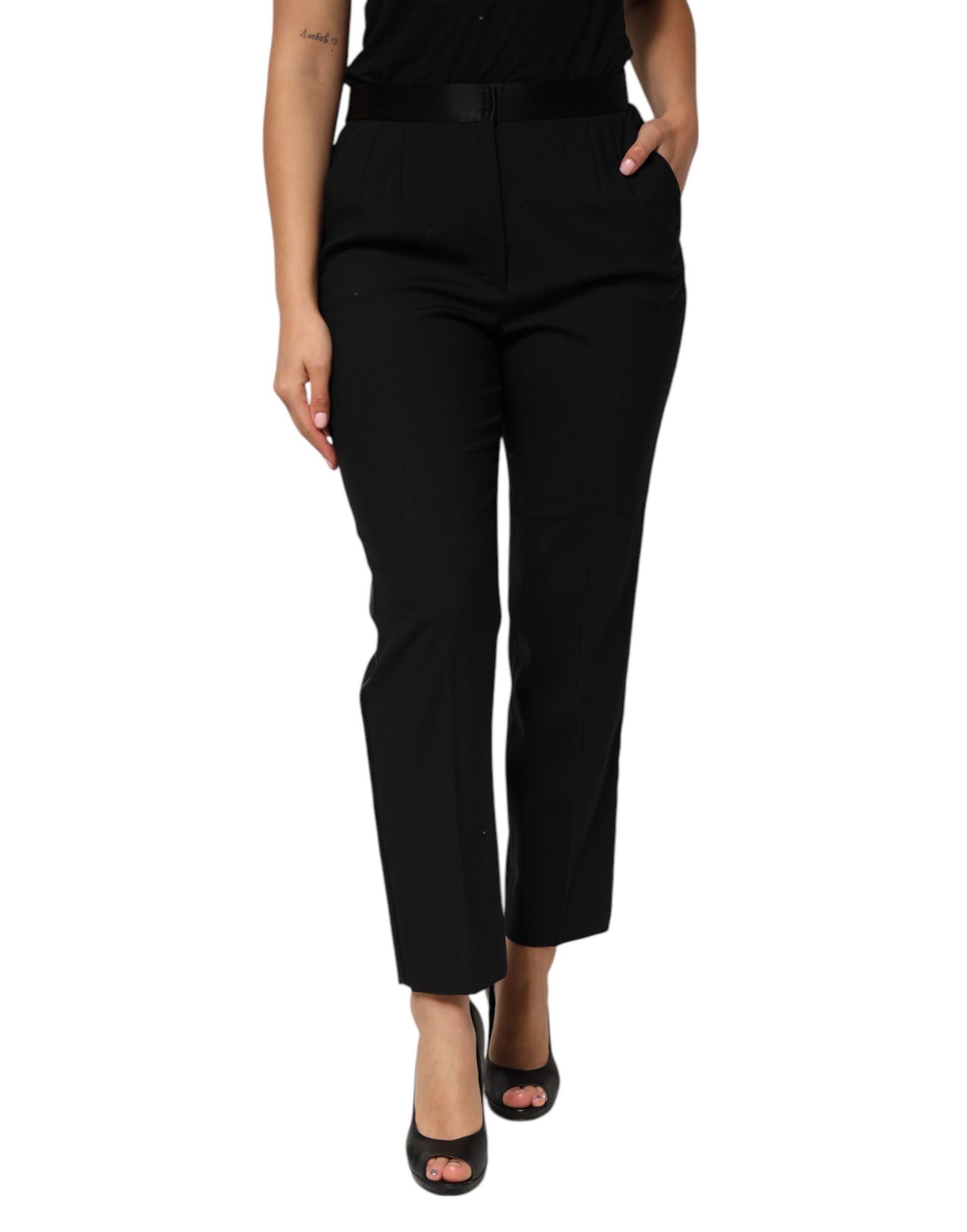 Dolce & Gabbana Black high-waisted wool trousers-1