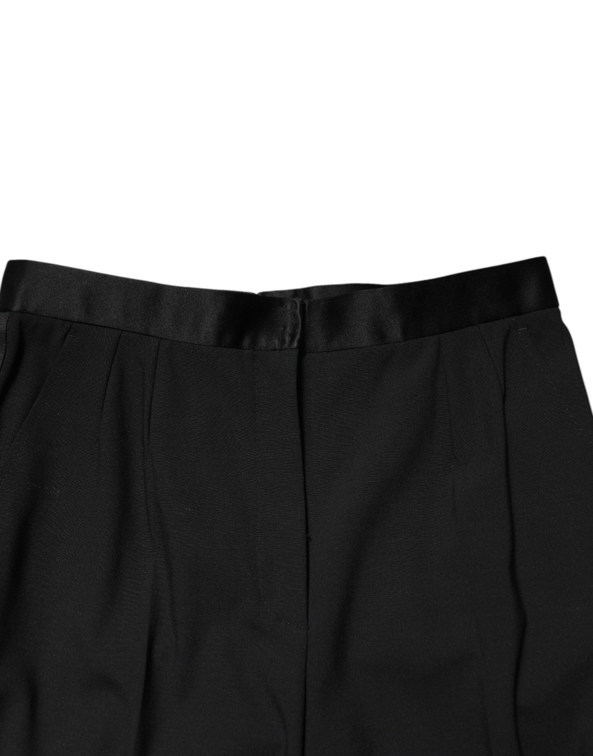 Dolce & Gabbana Black high-waisted wool trousers-5