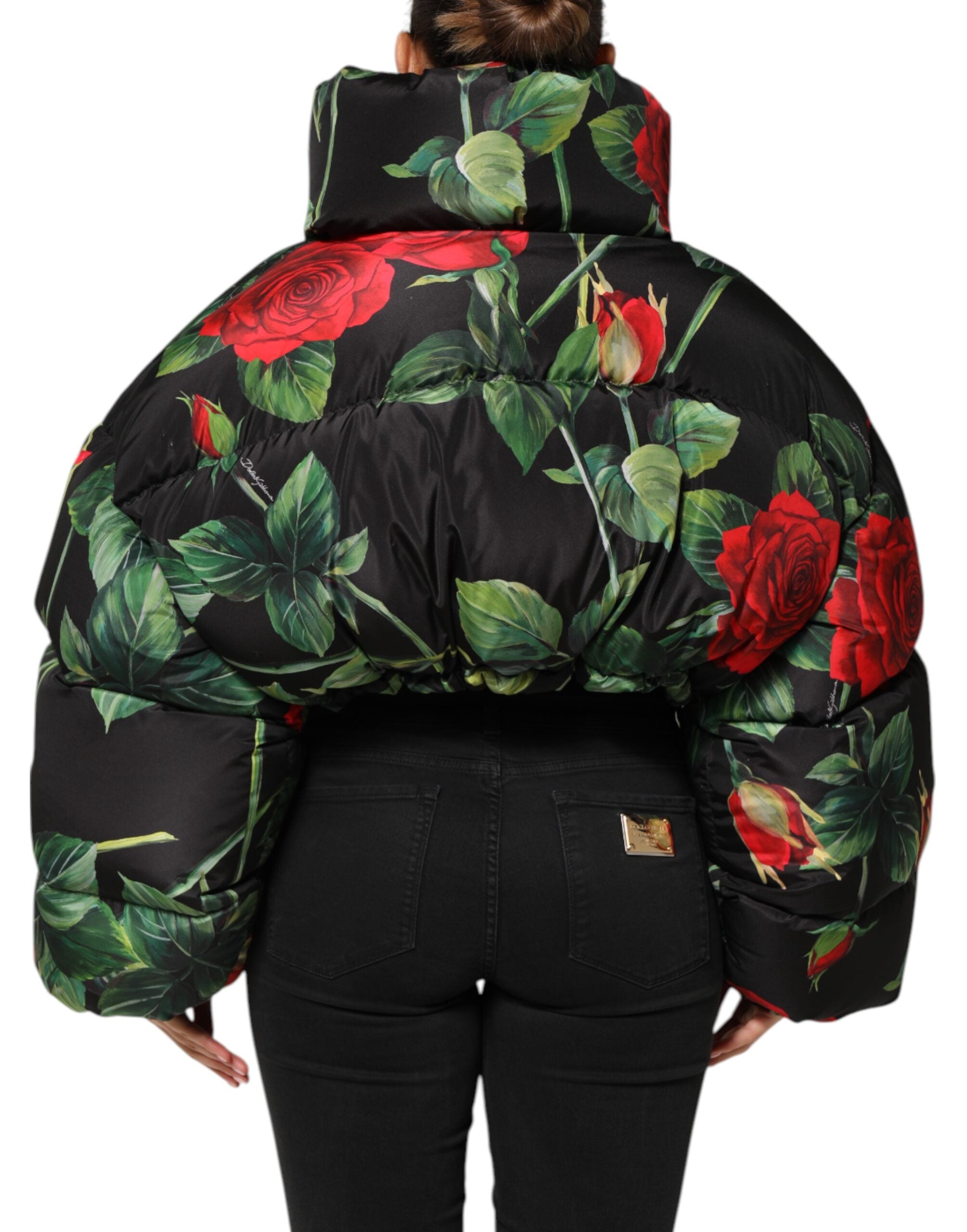 Dolce & Gabbana Multicolor Floral Puffer Coat Full Zip Jacket-4