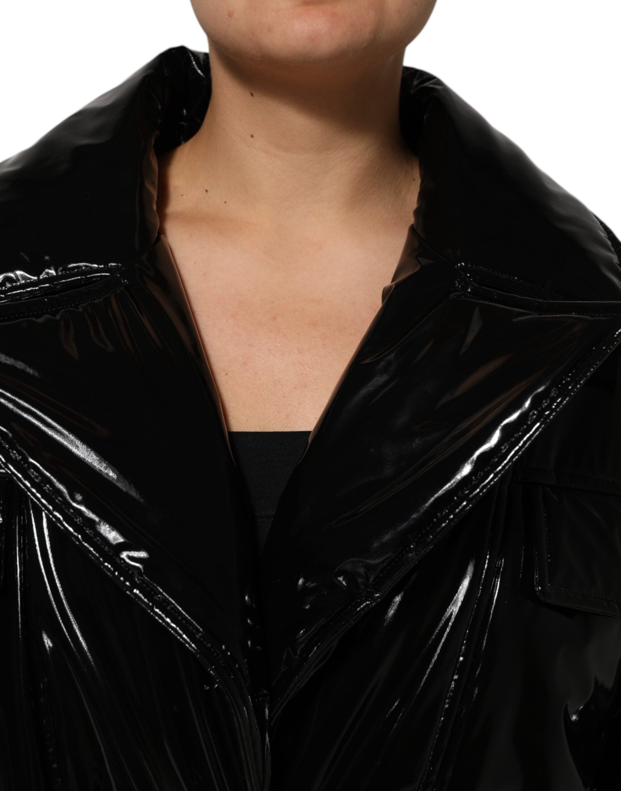 Dolce & Gabbana Polyester Black Quilted Puffer Coat Jacket-5