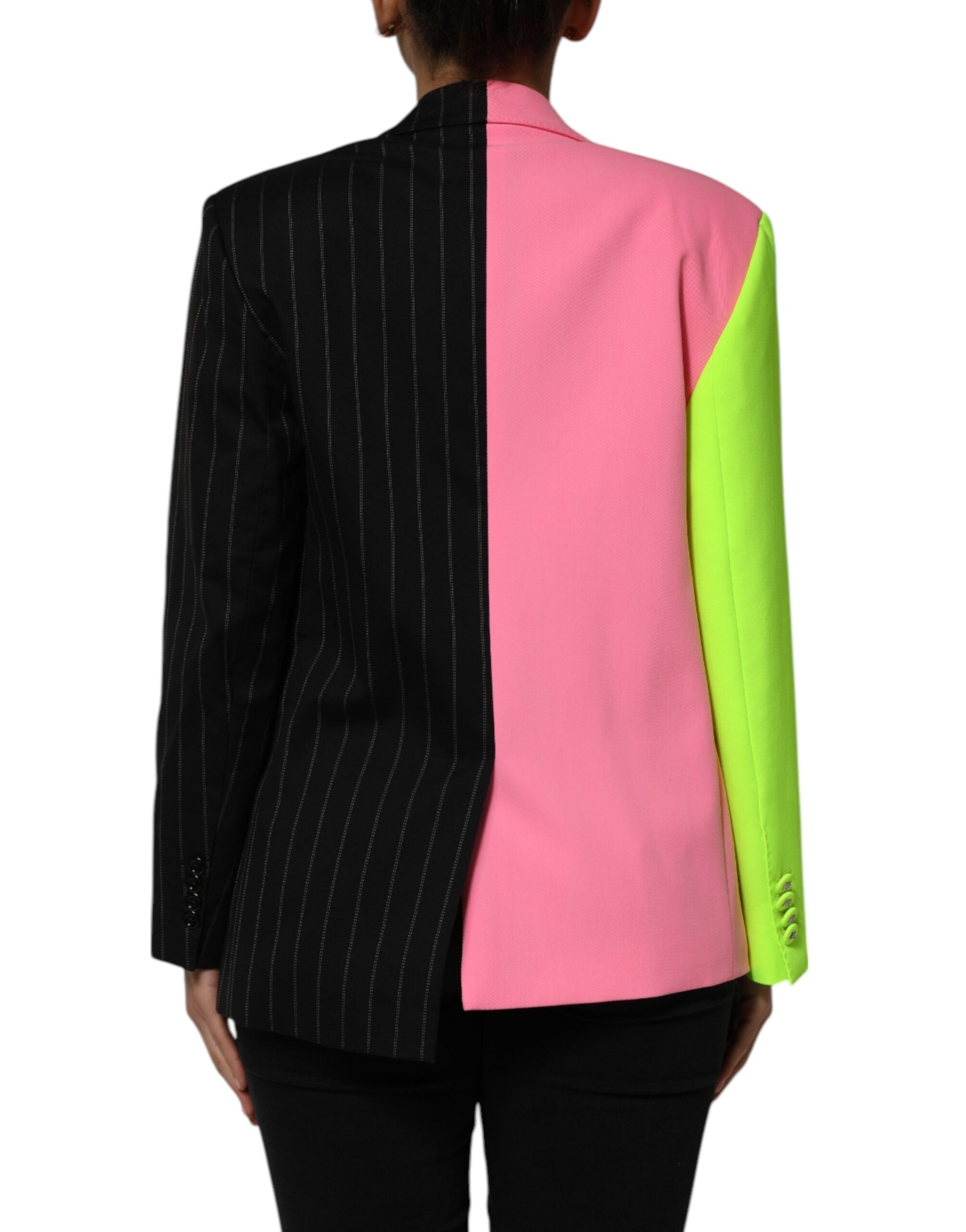 Dolce & Gabbana Multicolor Patchwork Embellished Coat Jacket-4