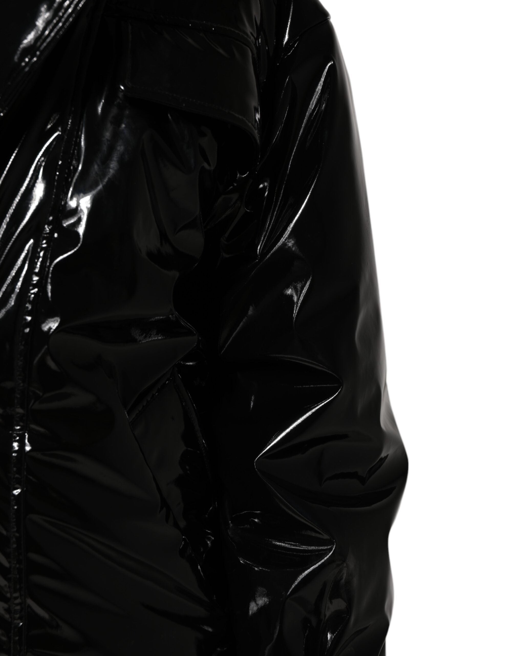 Dolce & Gabbana Black Polyester Puffer Coat with Quilting Jacket-6