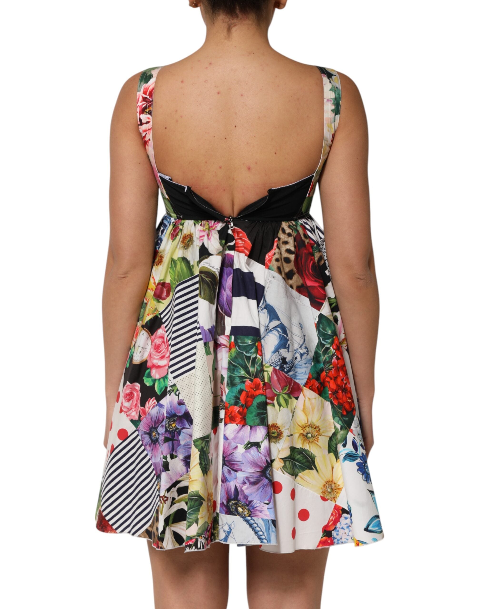 Dolce & Gabbana Multicolor Patchwork Cotton Aline Mini Dress-7