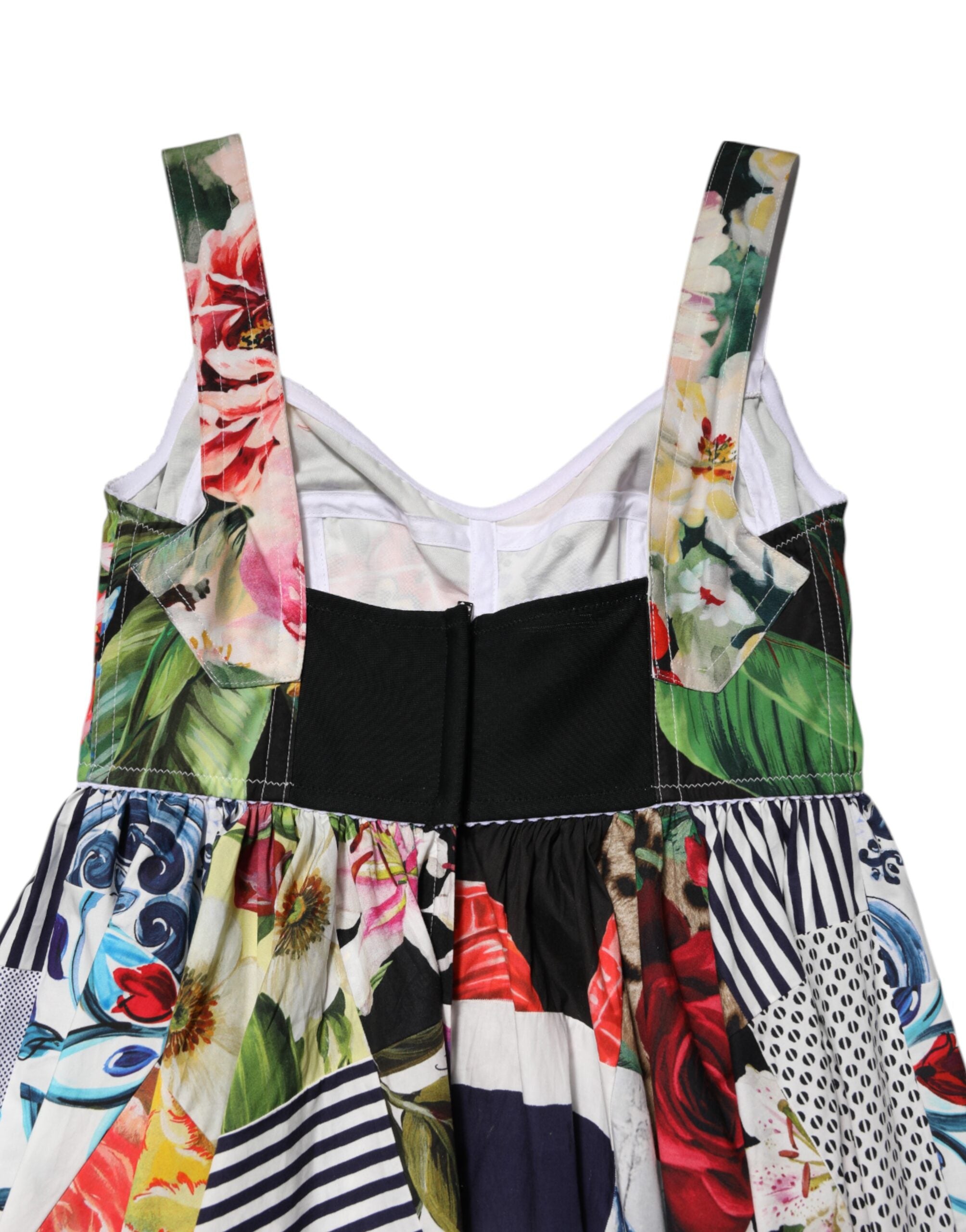 Dolce & Gabbana Multicolor Patchwork Cotton Aline Mini Dress-8
