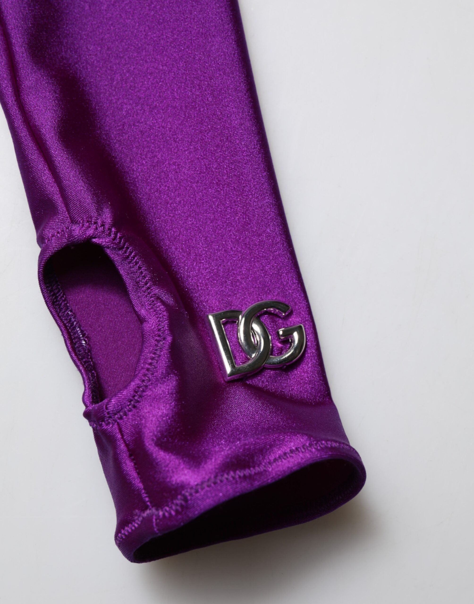 Dolce & Gabbana Purple Nylon Turtleneck Bodycon Jumpsuit Dress-8