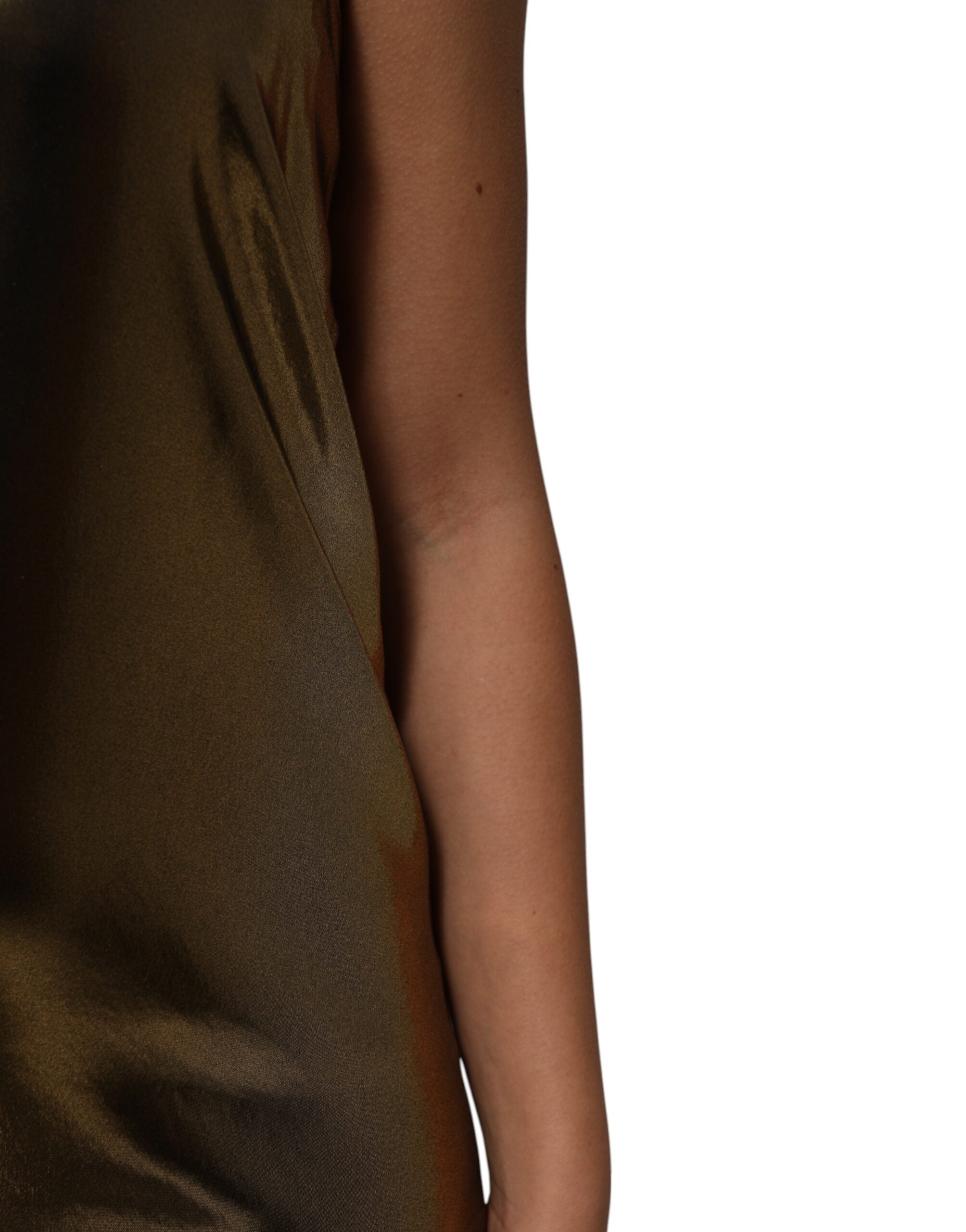 Dolce & Gabbana Metallic Gold Sleeveless A-Line Mini Dress-6