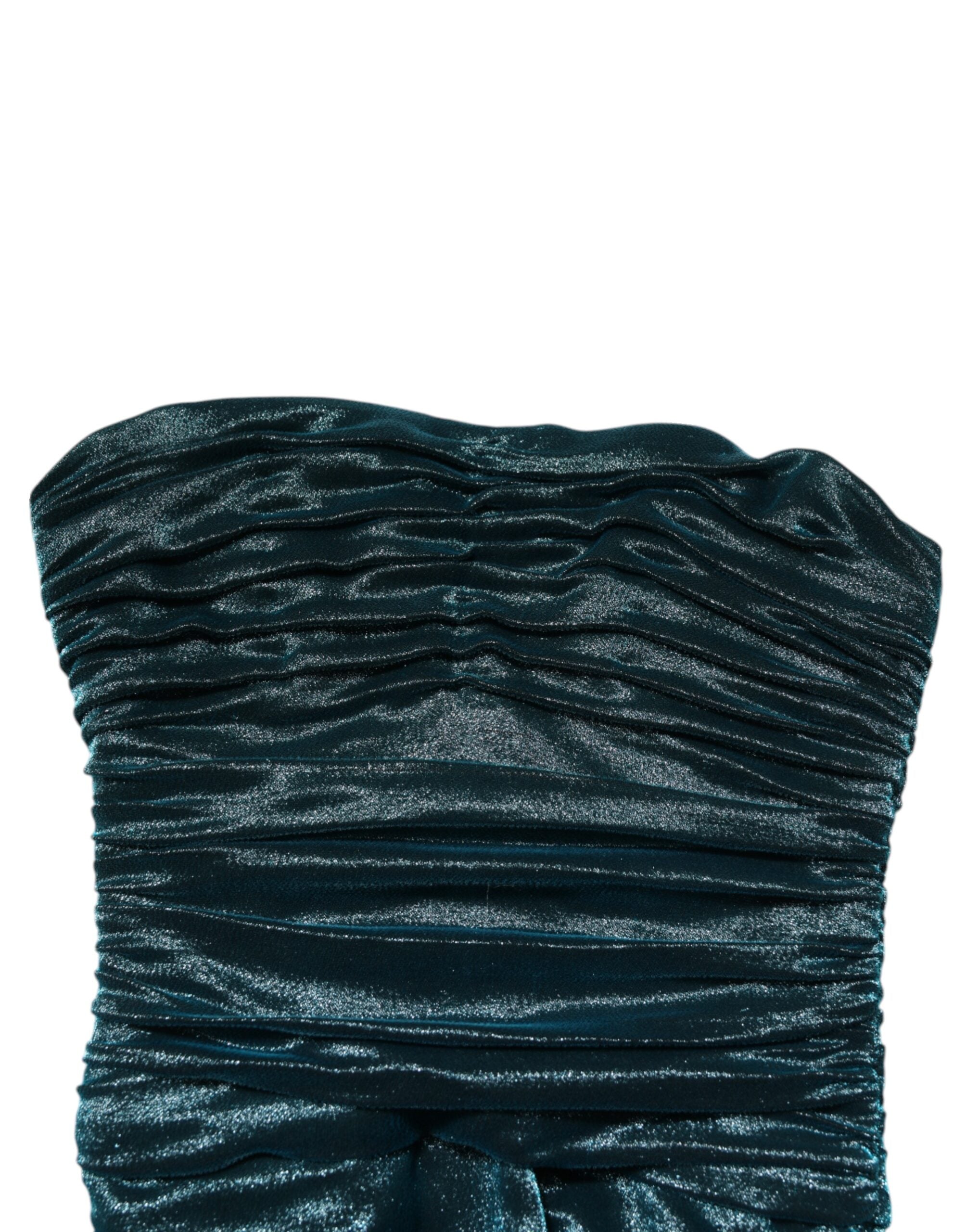 Dolce & Gabbana Green strapless silk satin dress-7