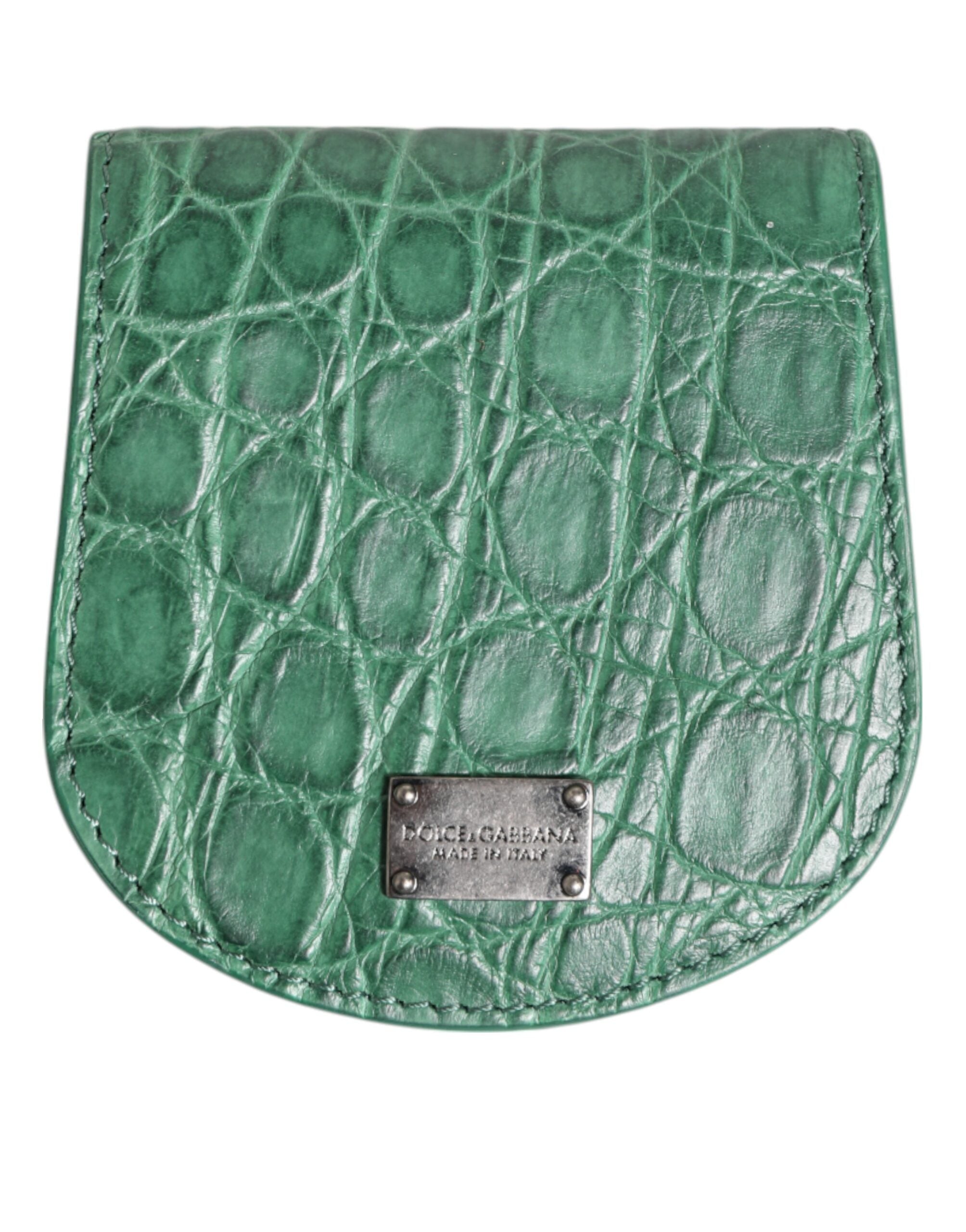 Dolce & Gabbana Green Exotic Skin Coin Condom Case Holder Bag Wallet-1