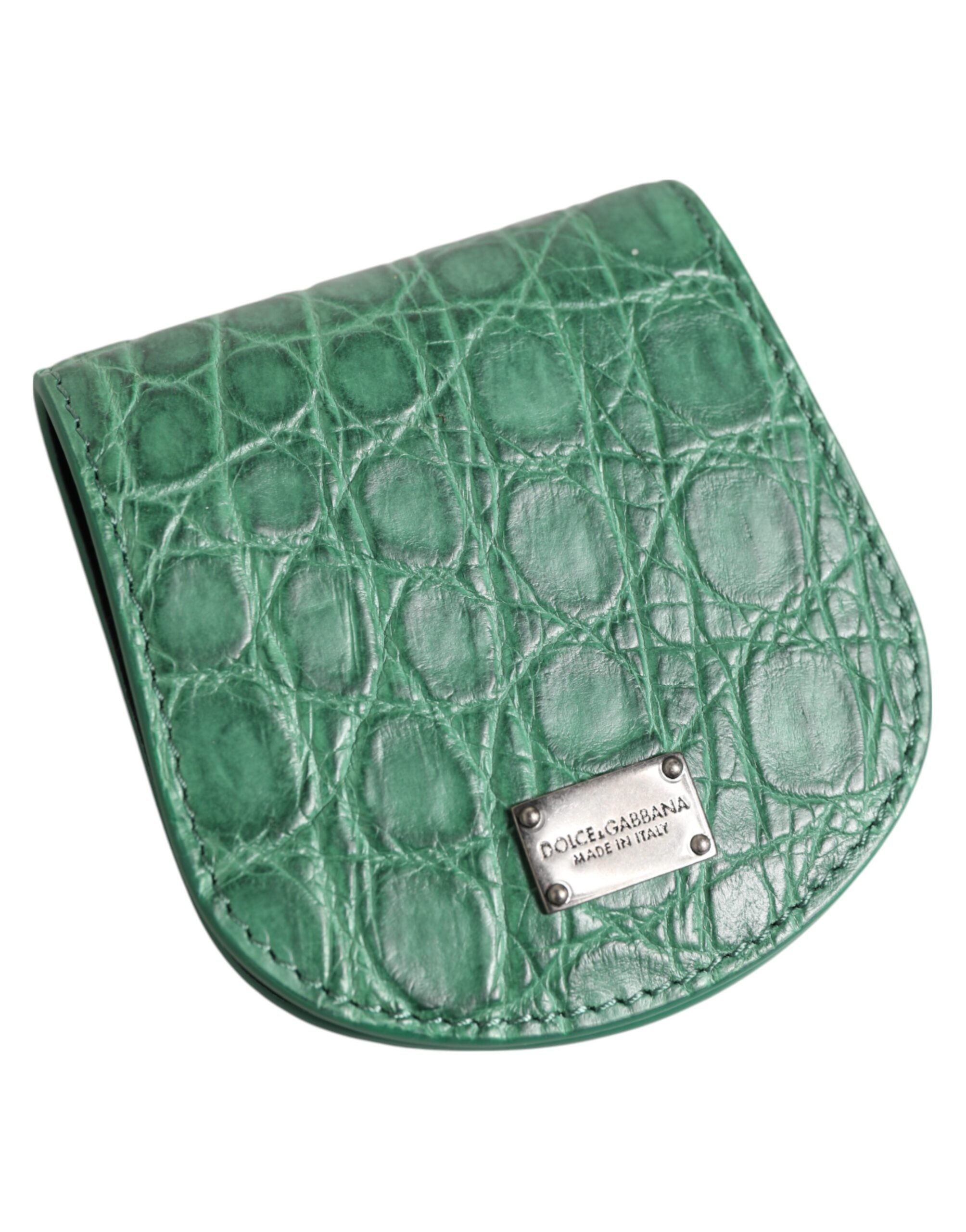 Dolce & Gabbana Green Exotic Skin Coin Condom Case Holder Bag Wallet-4