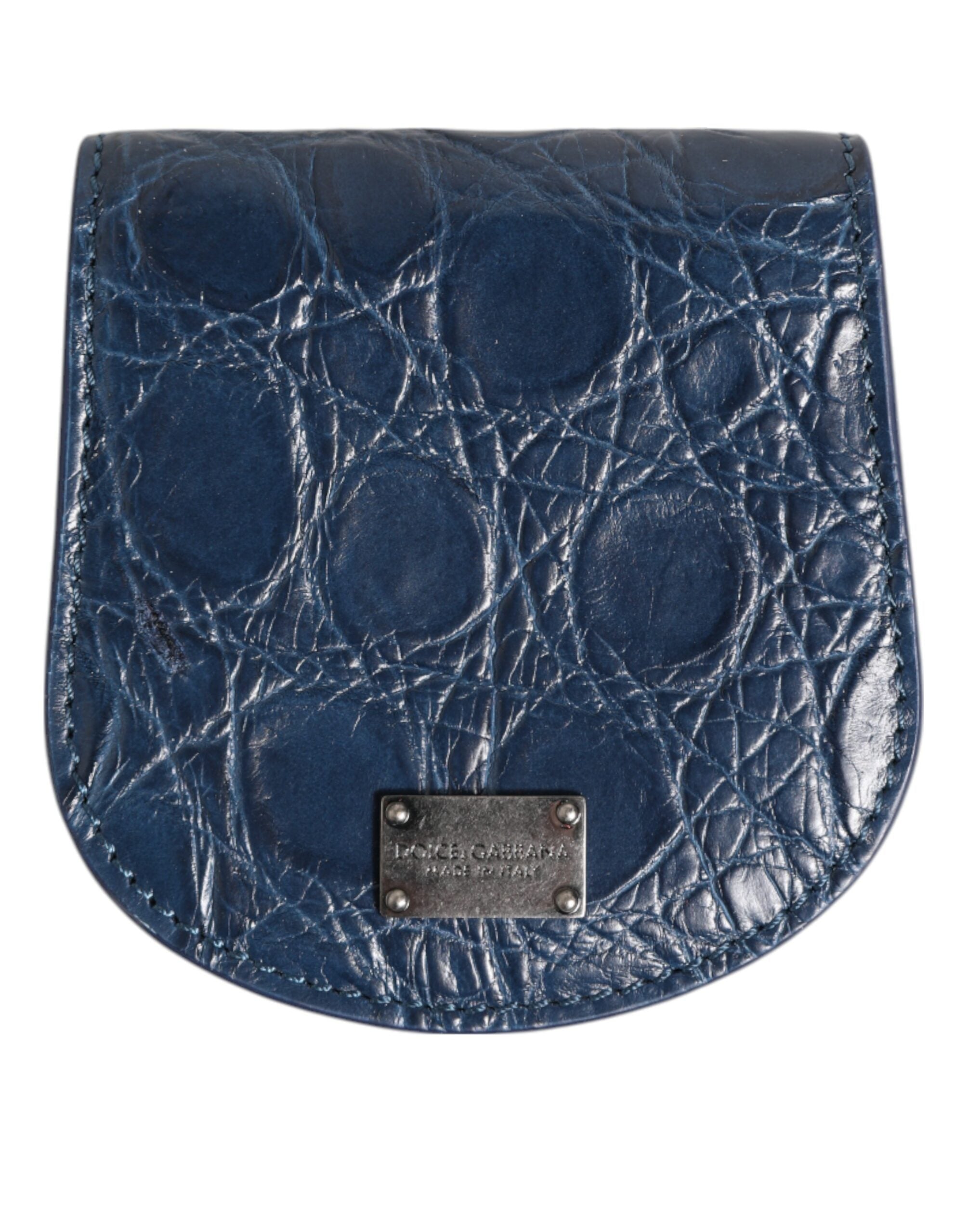 Dolce & Gabbana Blue Exotic Skin Coin Condom Case Holder Bag Wallet-2
