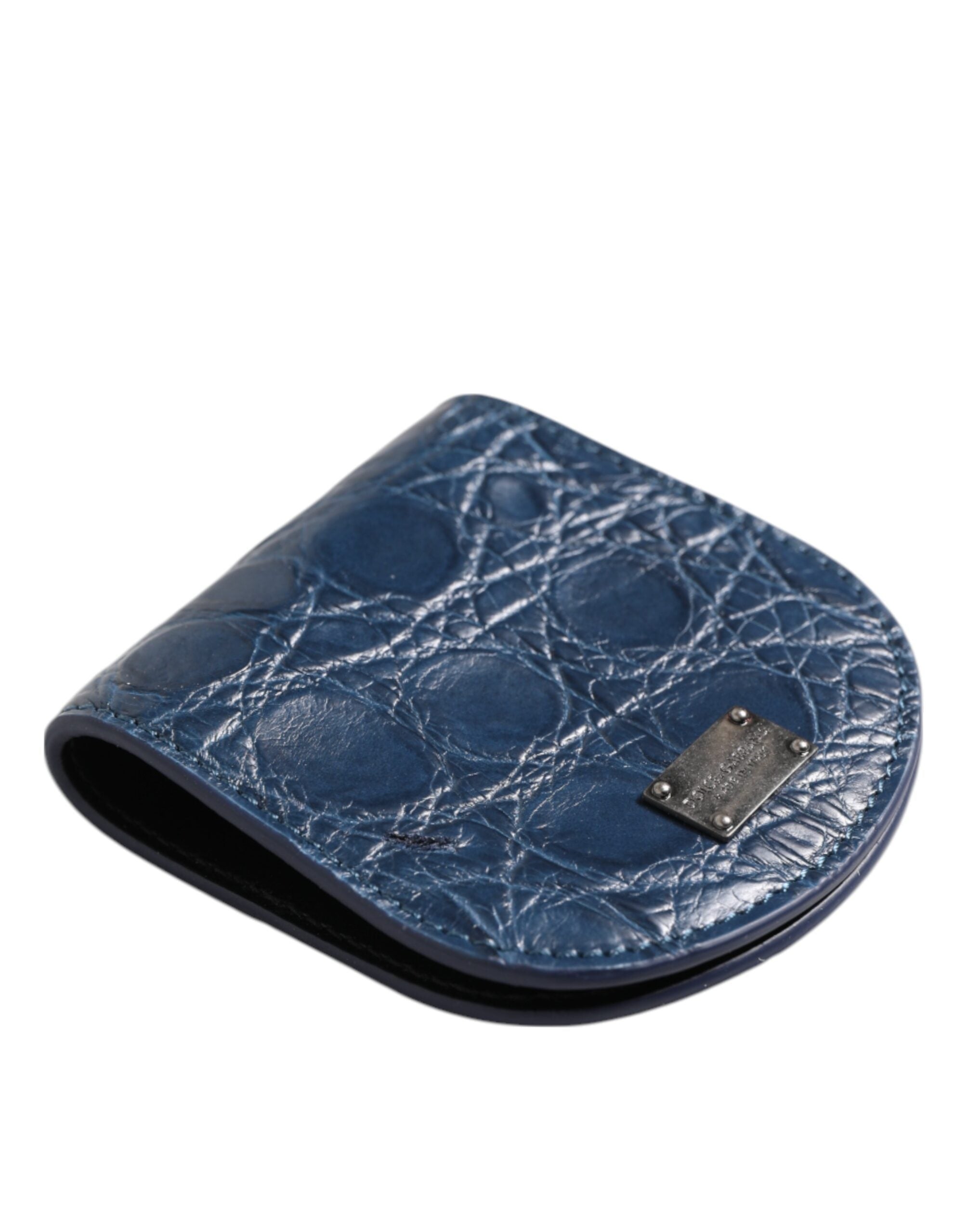 Dolce & Gabbana Blue Exotic Skin Coin Condom Case Holder Bag Wallet-4
