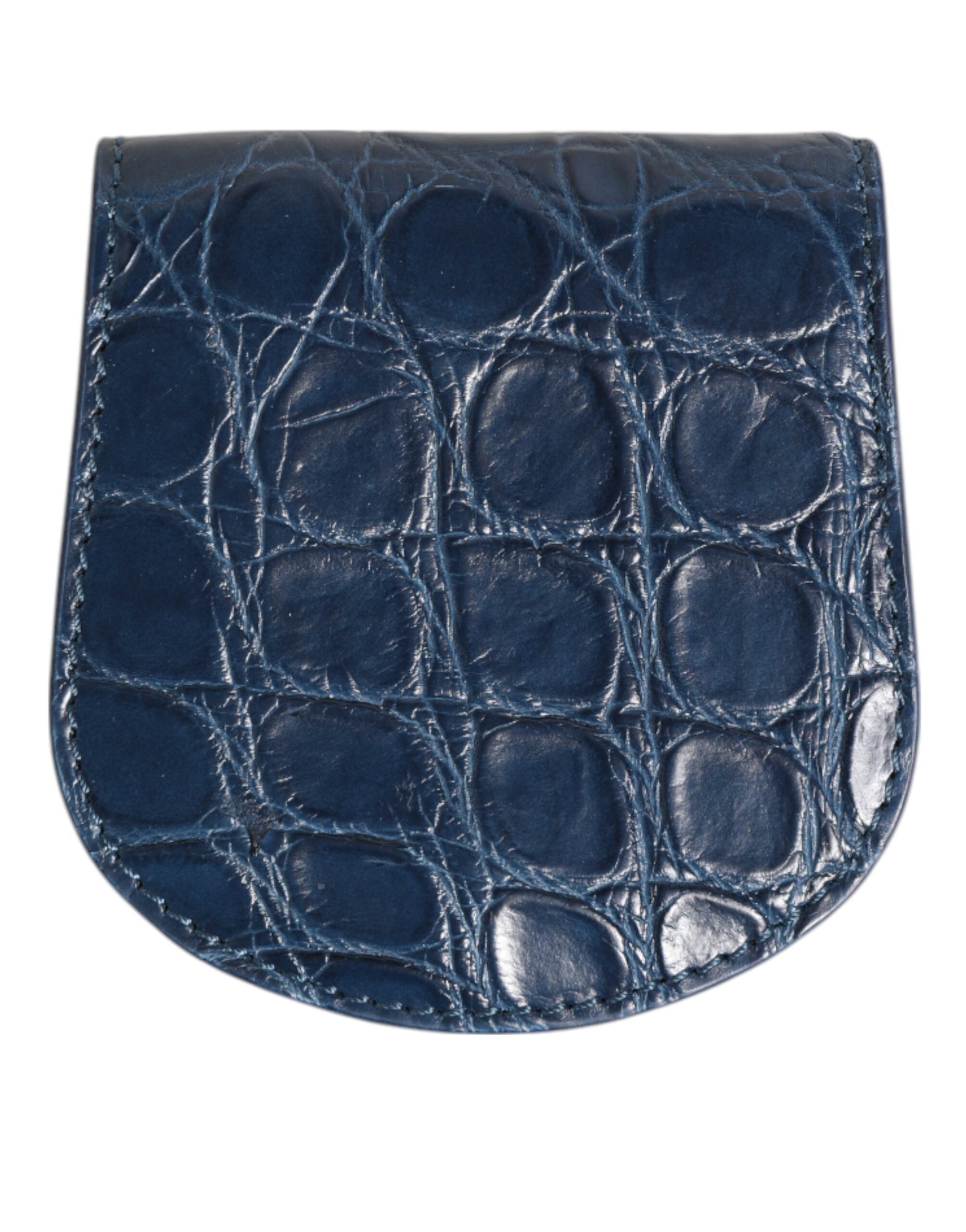 Dolce & Gabbana Blue Exotic Skin Coin Condom Case Holder Bag Wallet-5