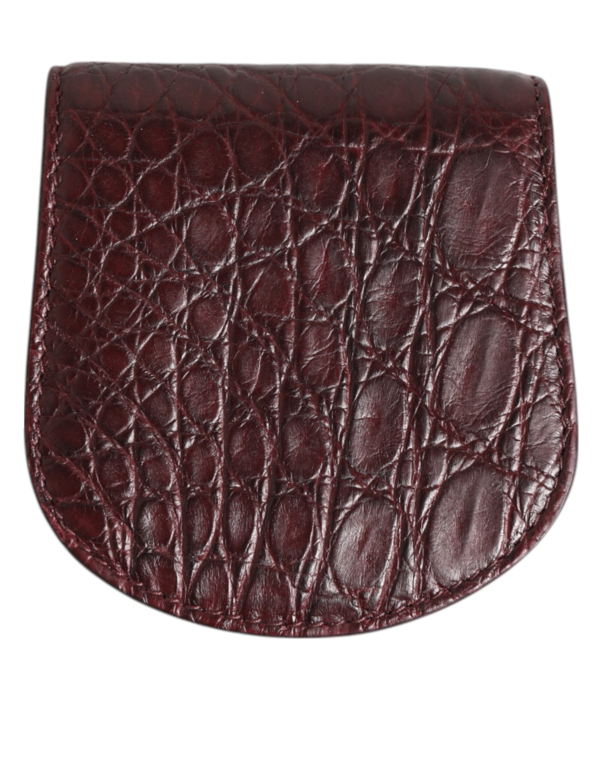 Monedero y estuche para preservativos Dolce & Gabbana en piel exótica color burdeos-5