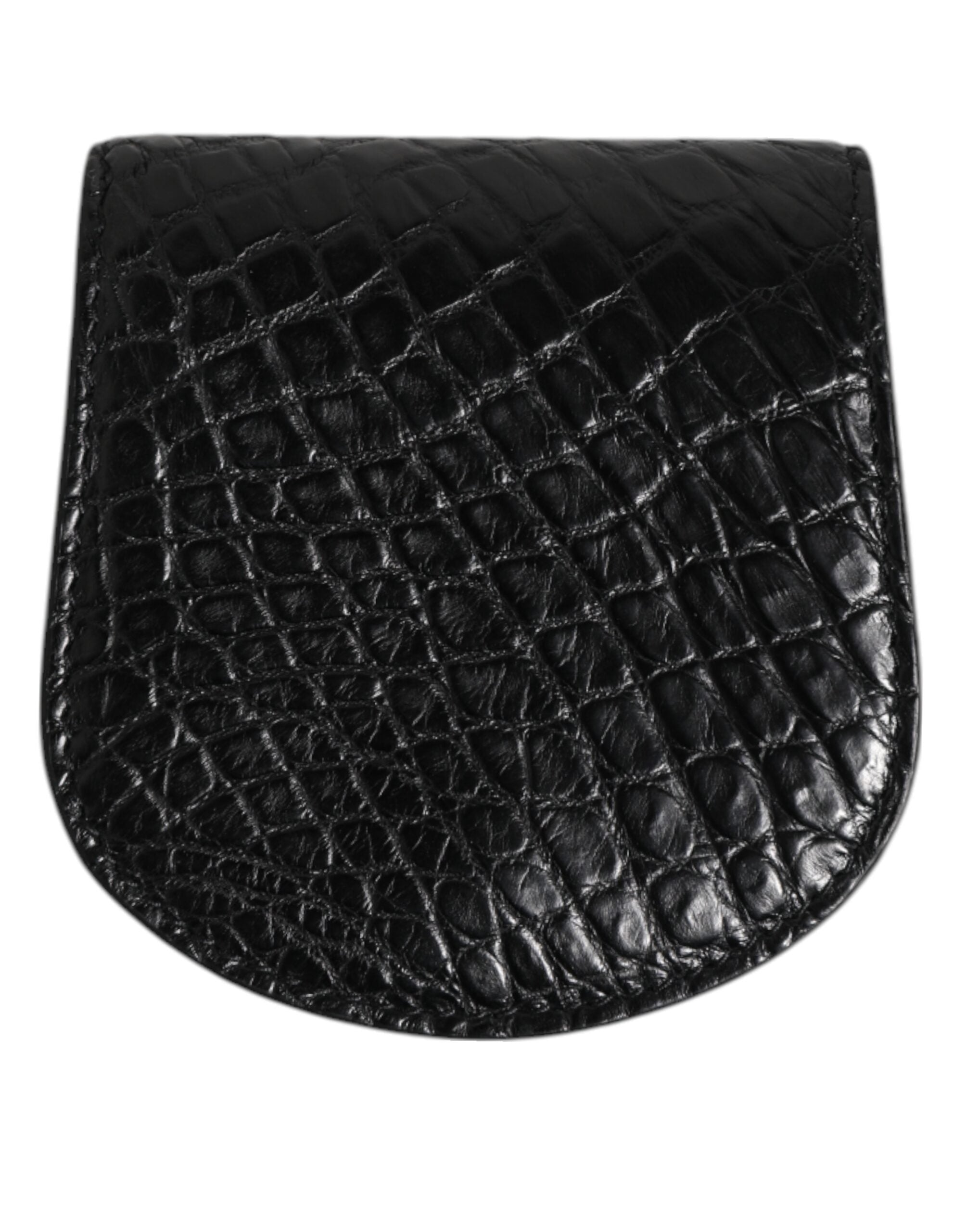 Dolce & Gabbana Black Exotic Skin Coin Condom Case Holder Bag Wallet-5