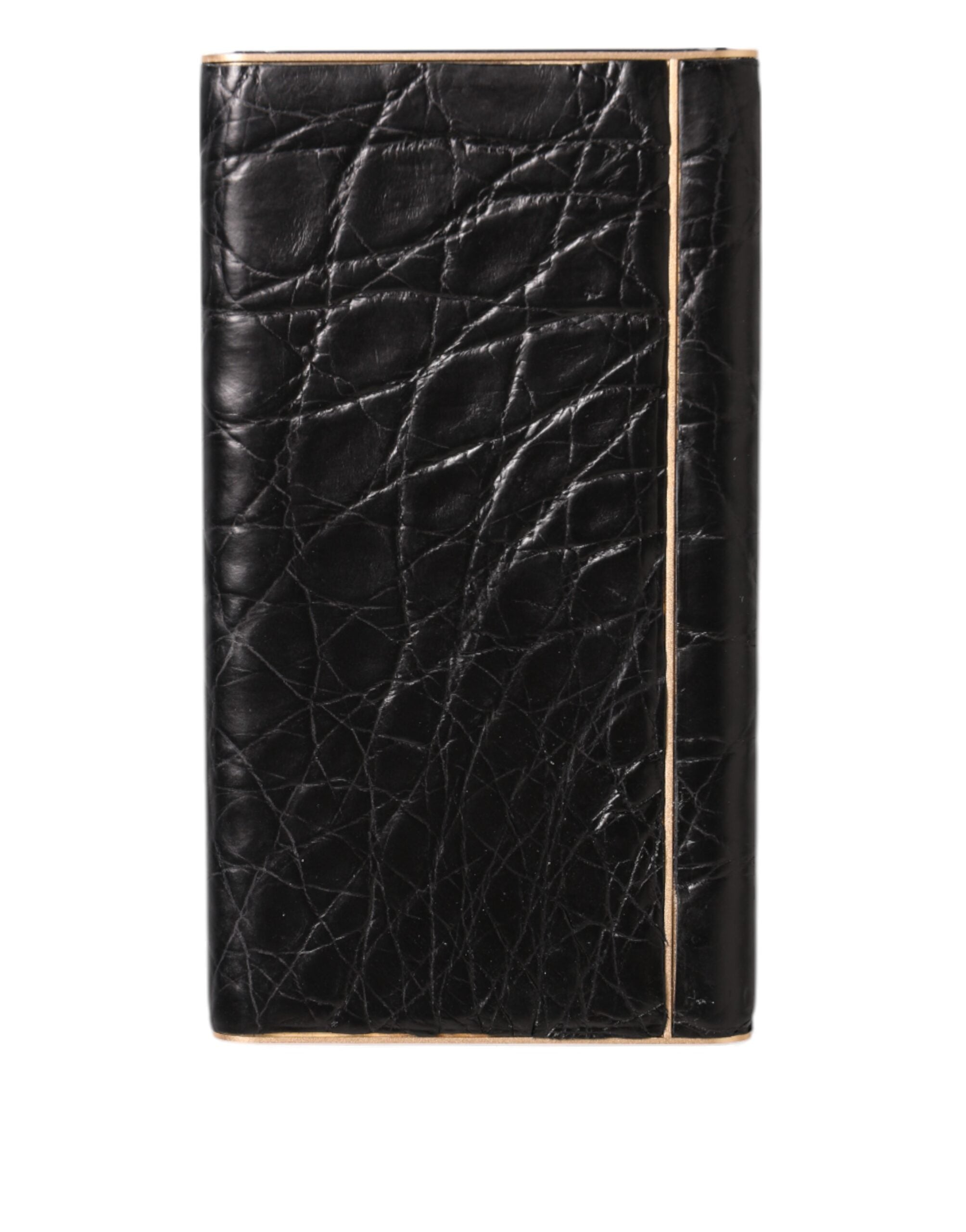 Dolce & Gabbana Schwarzes Leder Exotische Haut 3000mAh Power Bank Ladegerät USB-5